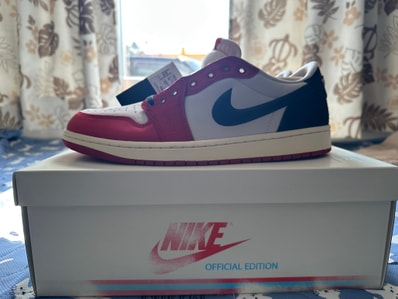 Trophy Room × Nike Air Jordan 1 Low OG "Sail and Varsity Red"