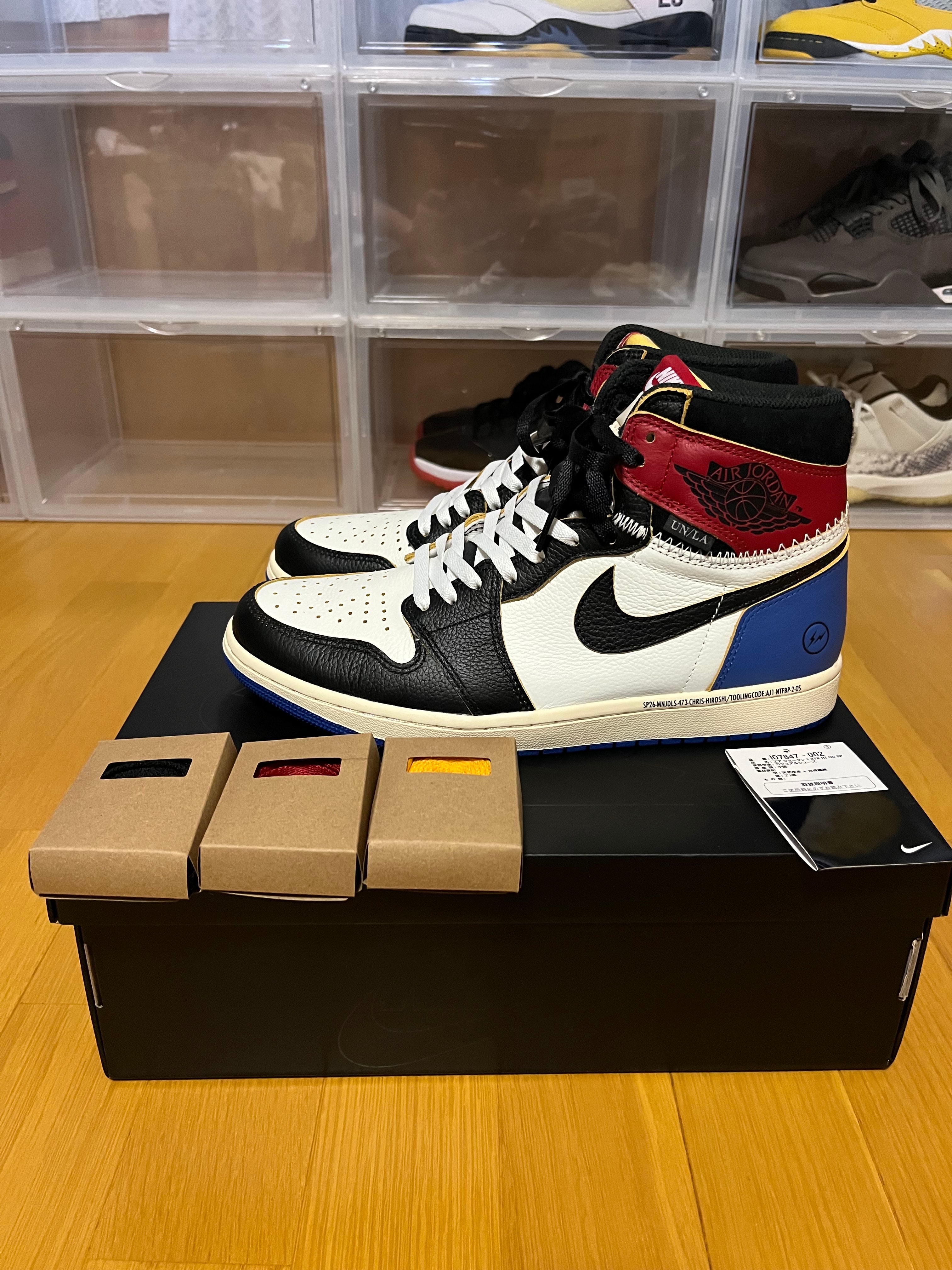 fragment design × UNION × Nike Air Jordan 1 High OG "Black/Varsity Red"