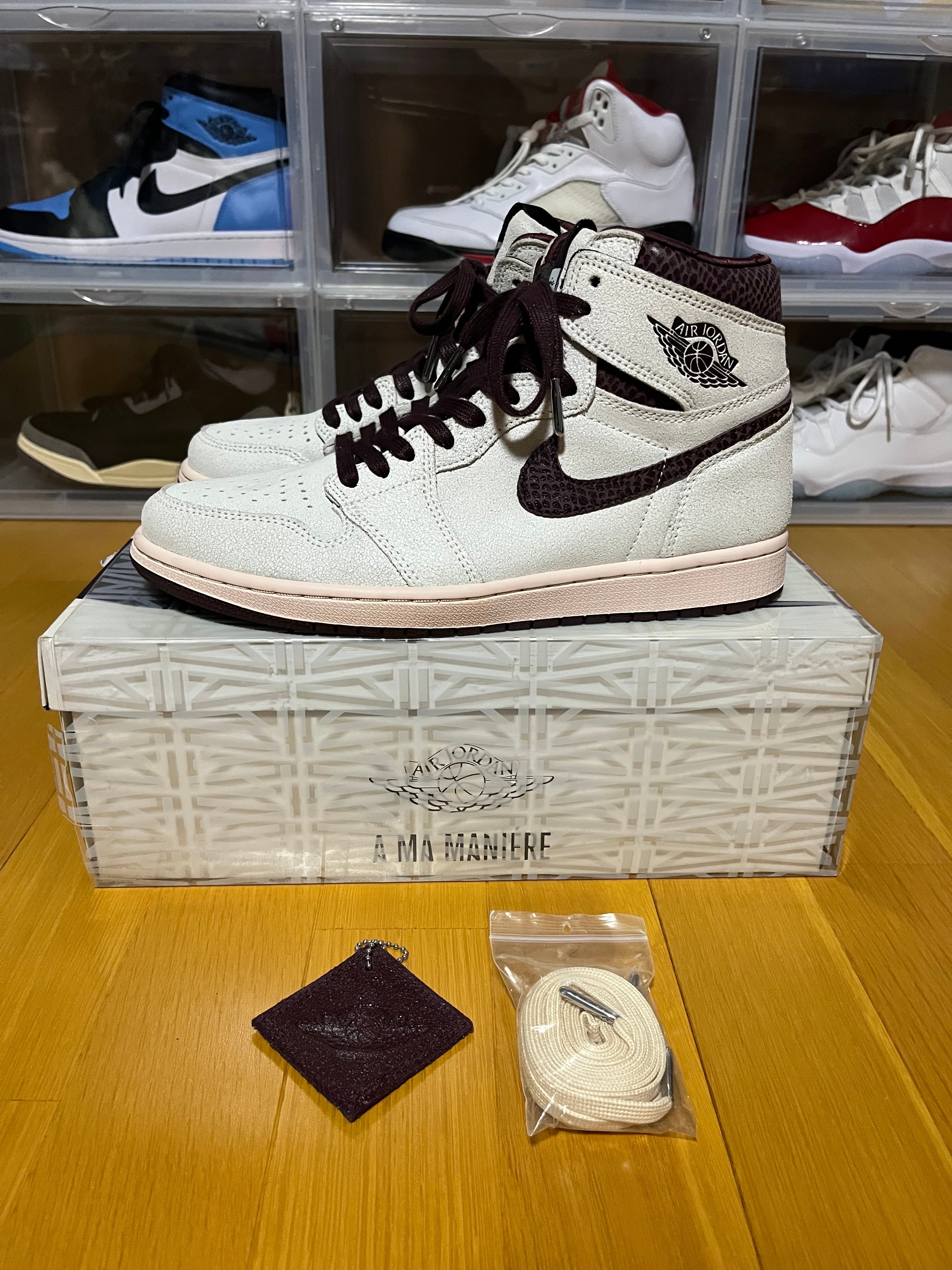 A Ma Maniere × Nike Air Jordan 1 Retro High OG "Sail and Burgundy"
