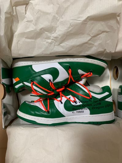 Off-White × Nike Dunk Low "White/Pine Green"