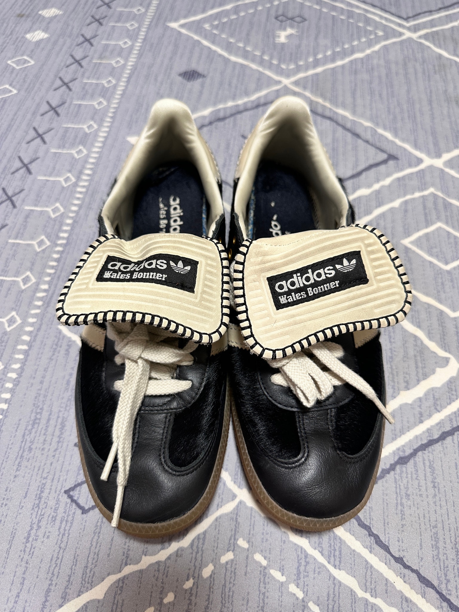 Wales Bonner × adidas Samba Pony Tonal Low "Core Black/Cream White"