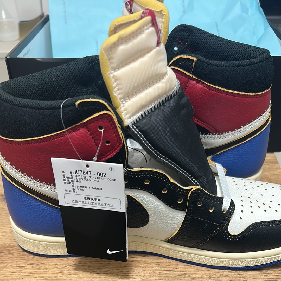 fragment design × UNION × Nike Air Jordan 1 High OG "Black/Varsity Red"