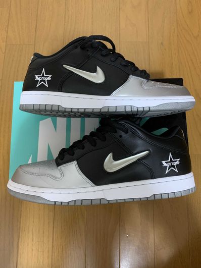 Supreme × Nike Dunk Low "Metallic Silver/Black"