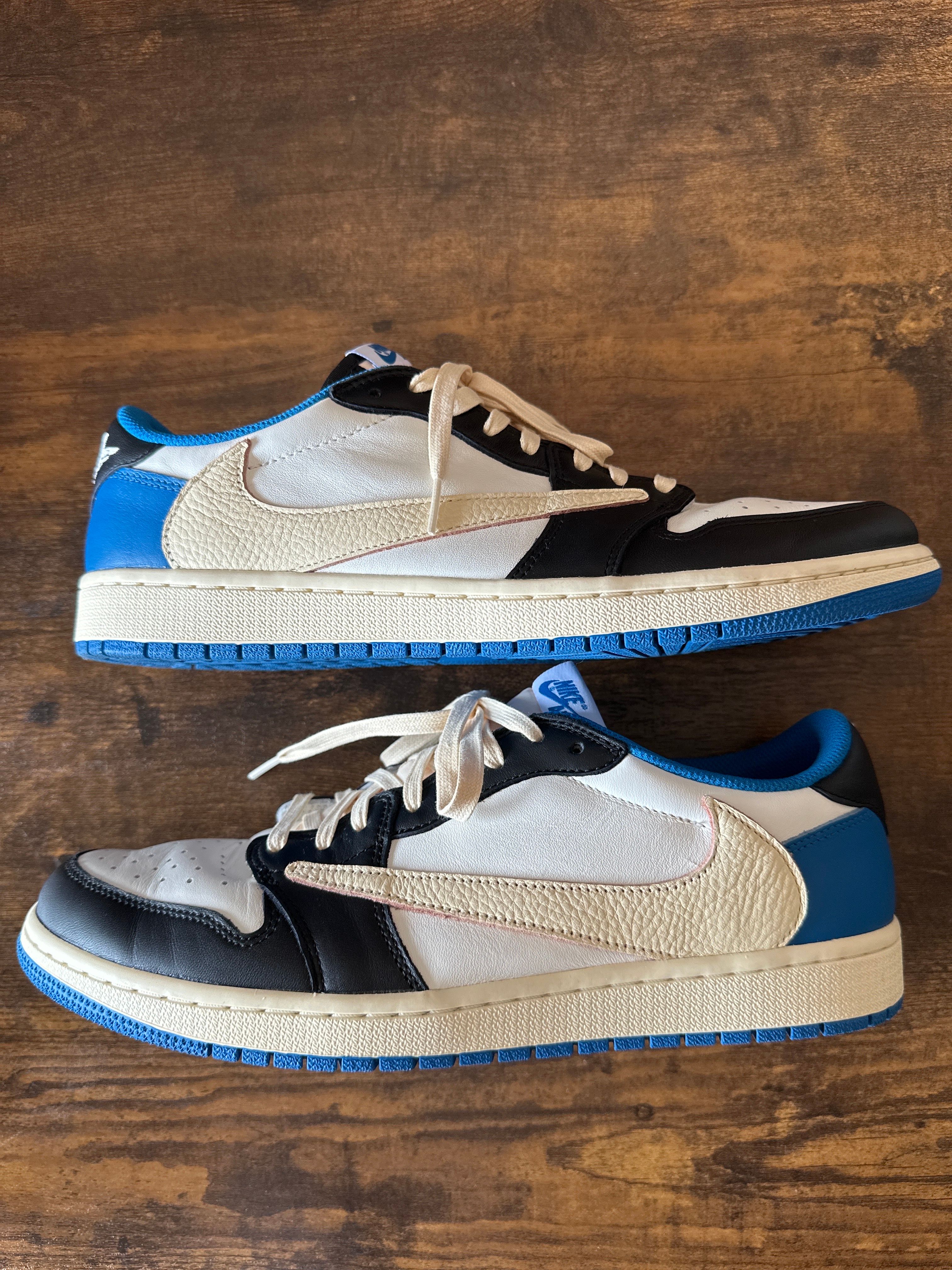 Travis Scott × fragment design × Nike Air Jordan 1 Low OG SP "Military Blue"