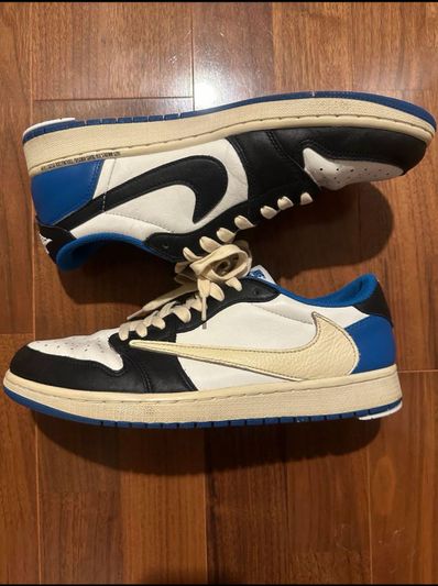 Travis Scott × fragment design × Nike Air Jordan 1 Low OG SP "Military Blue"