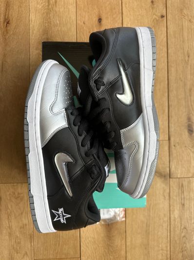 Supreme × Nike Dunk Low "Metallic Silver/Black"
