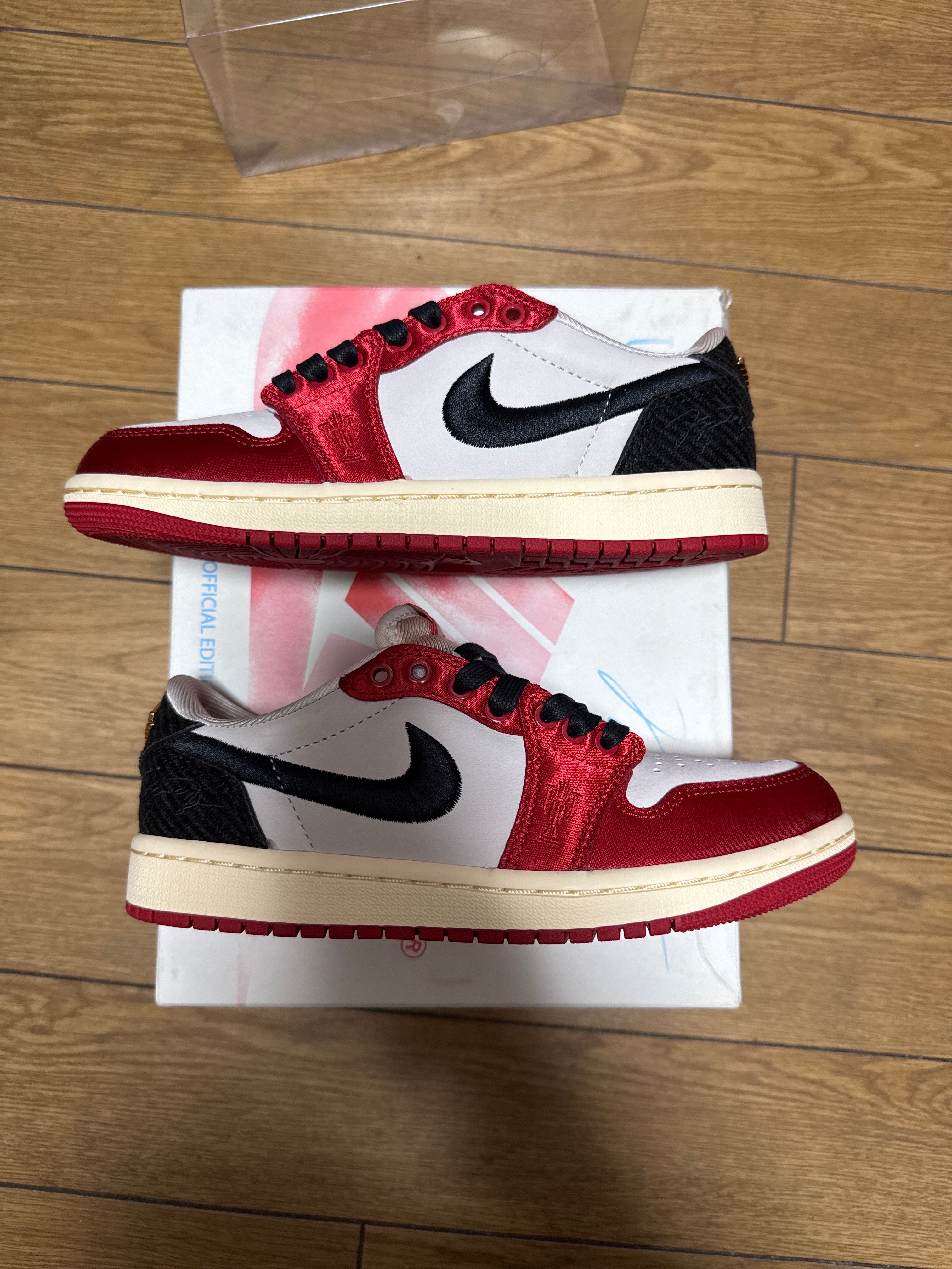 Trophy Room × Nike Air Jordan 1 Low OG "Sail and Varsity Red"