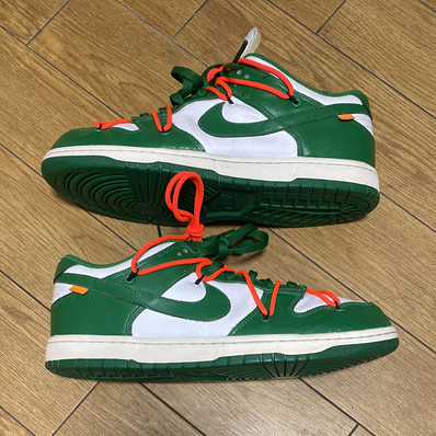 Off-White × Nike Dunk Low "White/Pine Green"