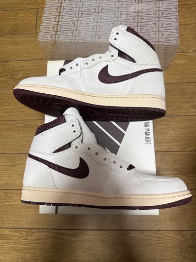 A Ma Maniere × Nike Air Jordan 1 Retro High OG "Sail and Burgundy"