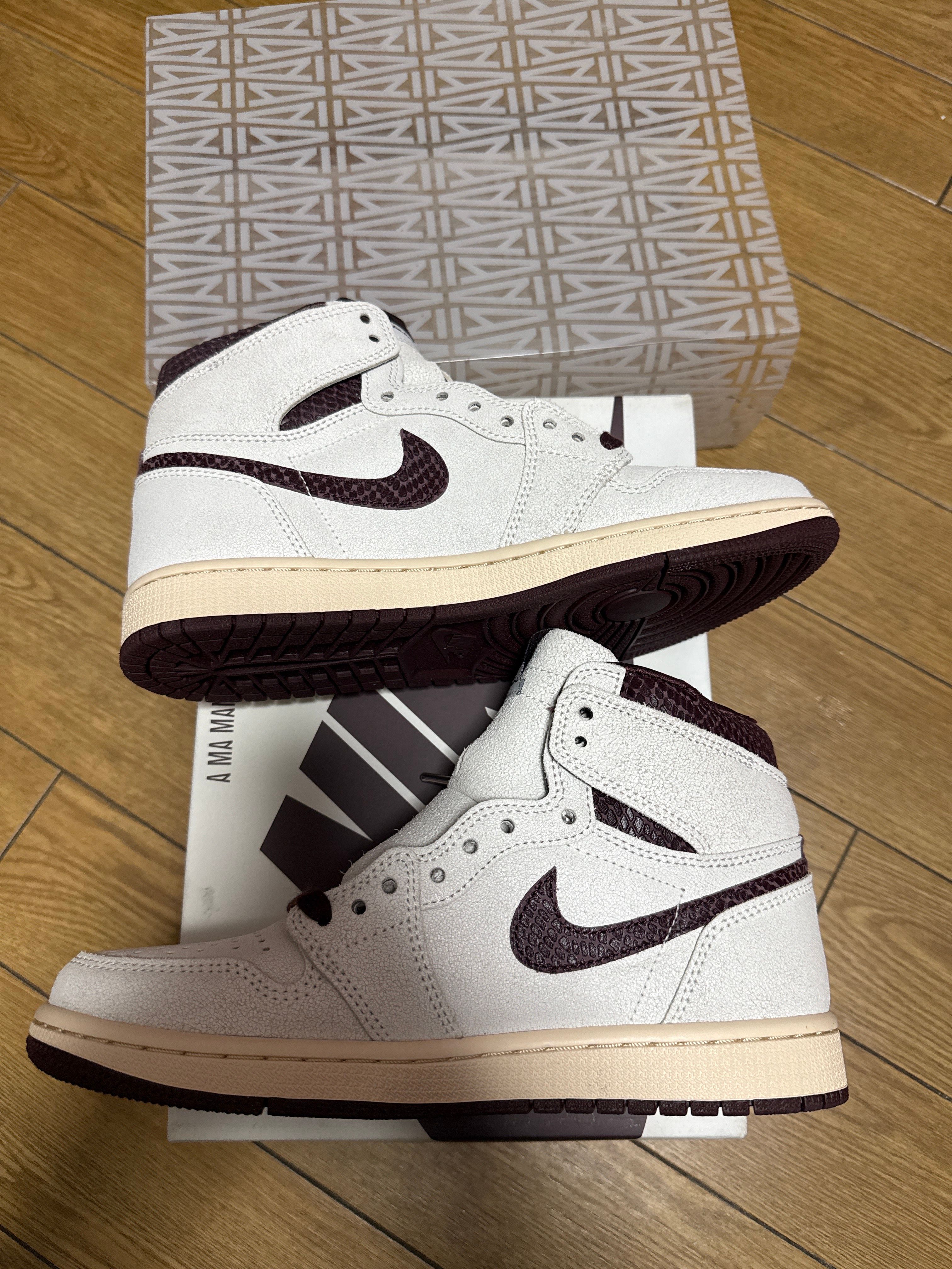 A Ma Maniere × Nike Air Jordan 1 Retro High OG "Sail and Burgundy"