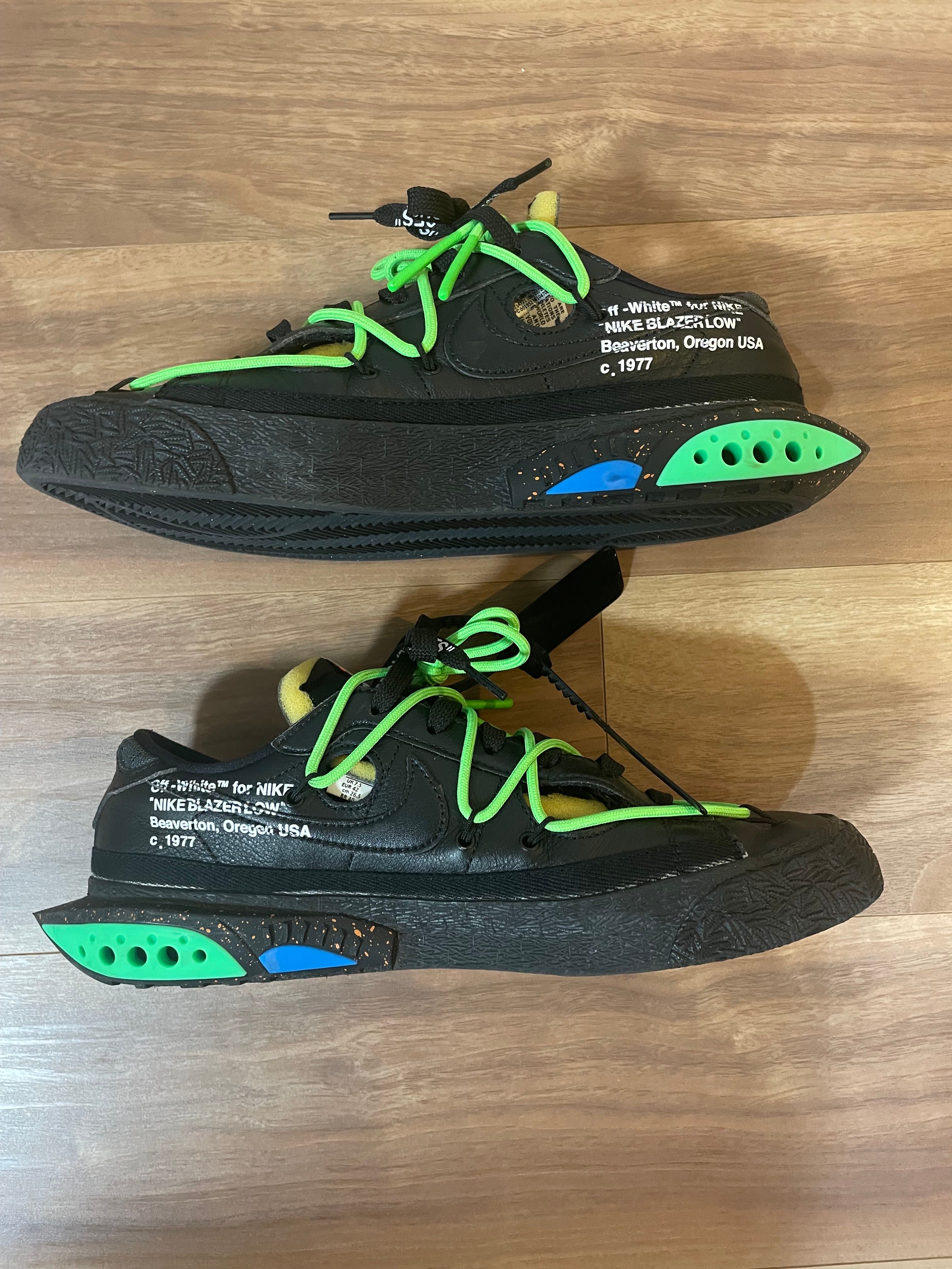 Off-White × Nike Blazer Low "Black and Electro Green"