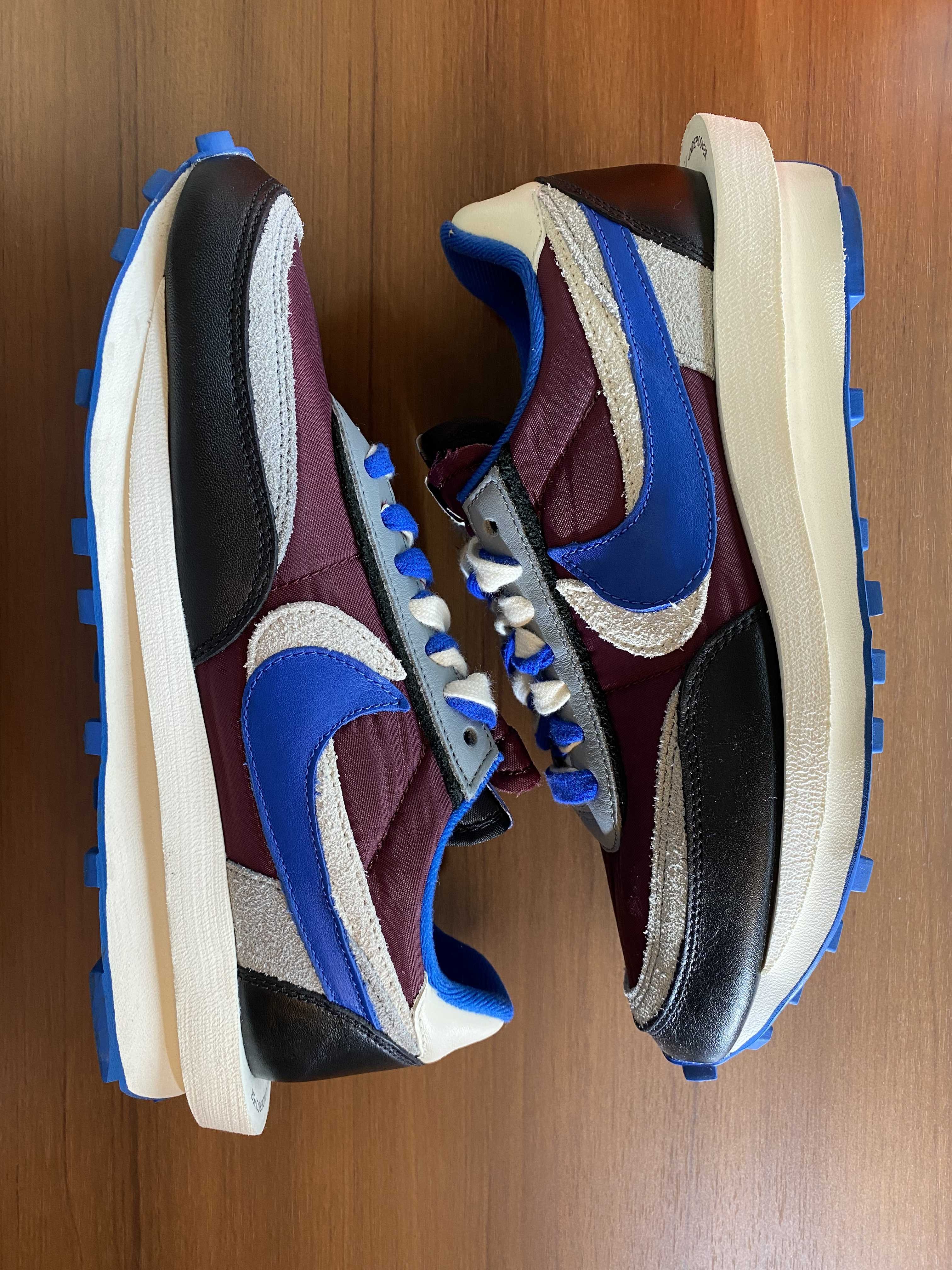 UNDERCOVER × sacai × Nike LD Waffle "Night Maroon/Pale Ivory-Ground Grey-Team Royal"