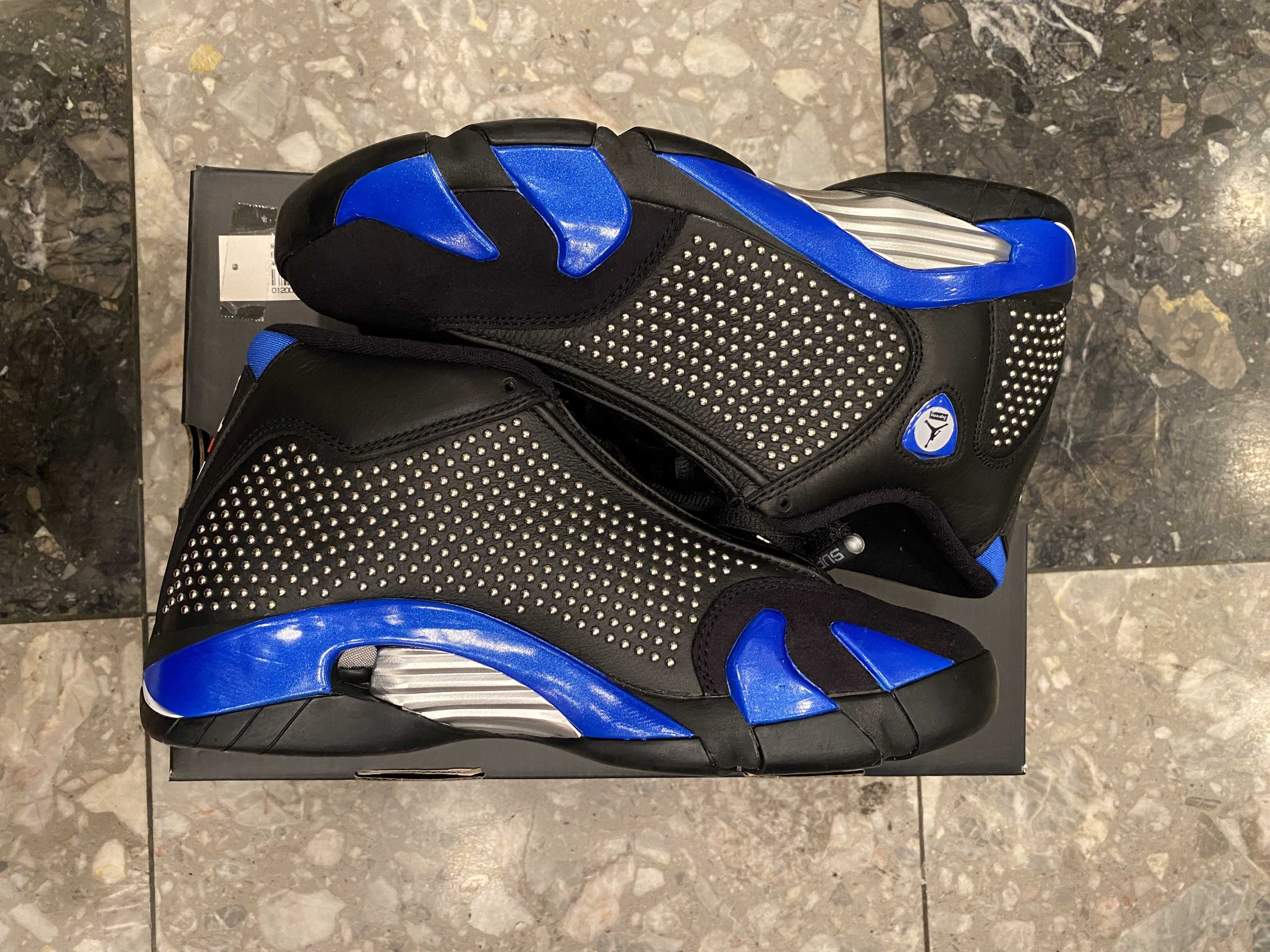 Supreme × Nike Air Jordan 14 Retro "Black/Varsity Royal/Chrome"
