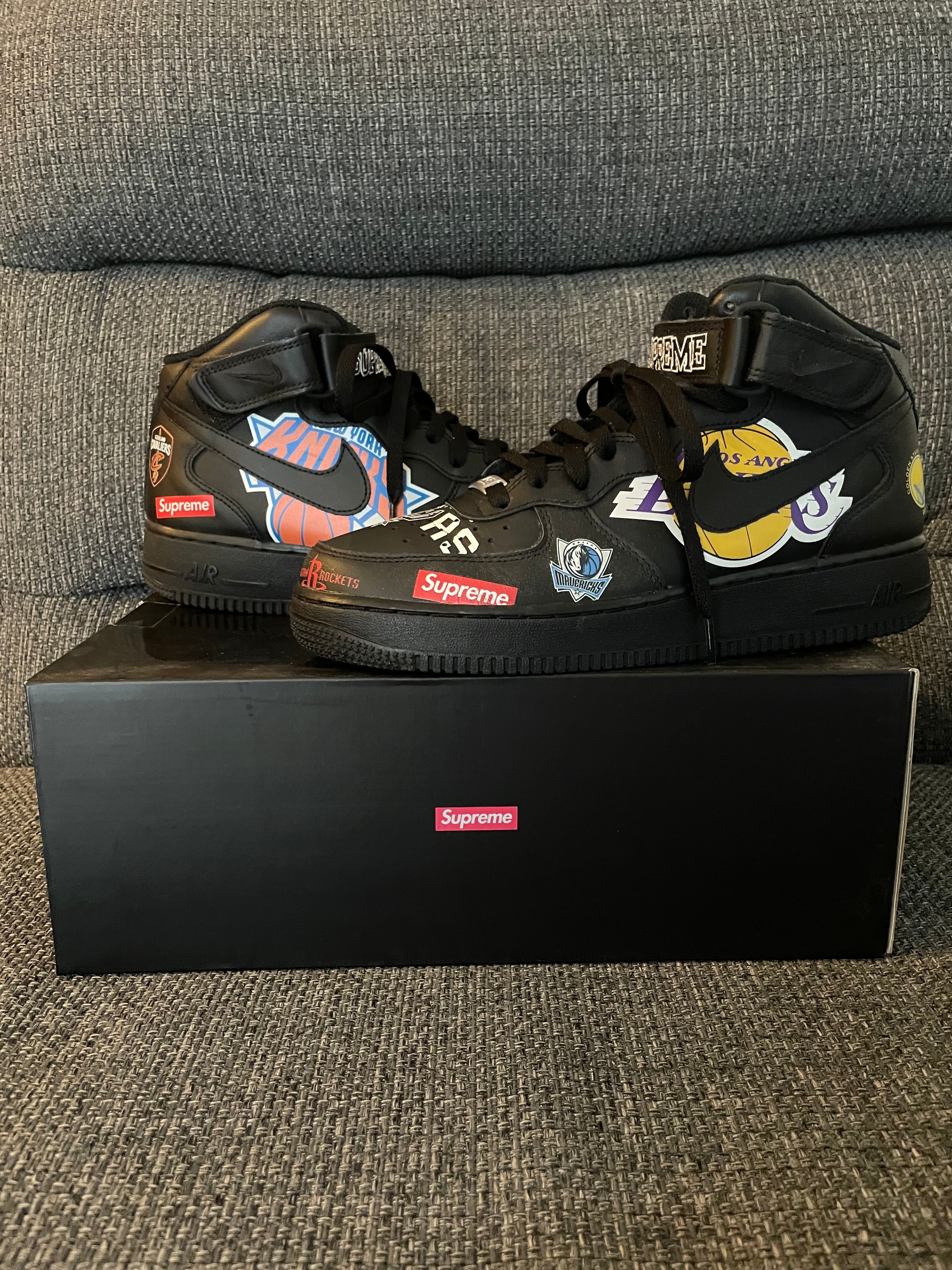 Supreme × NBA × Nike Air Force 1 Mid '07 "Black"