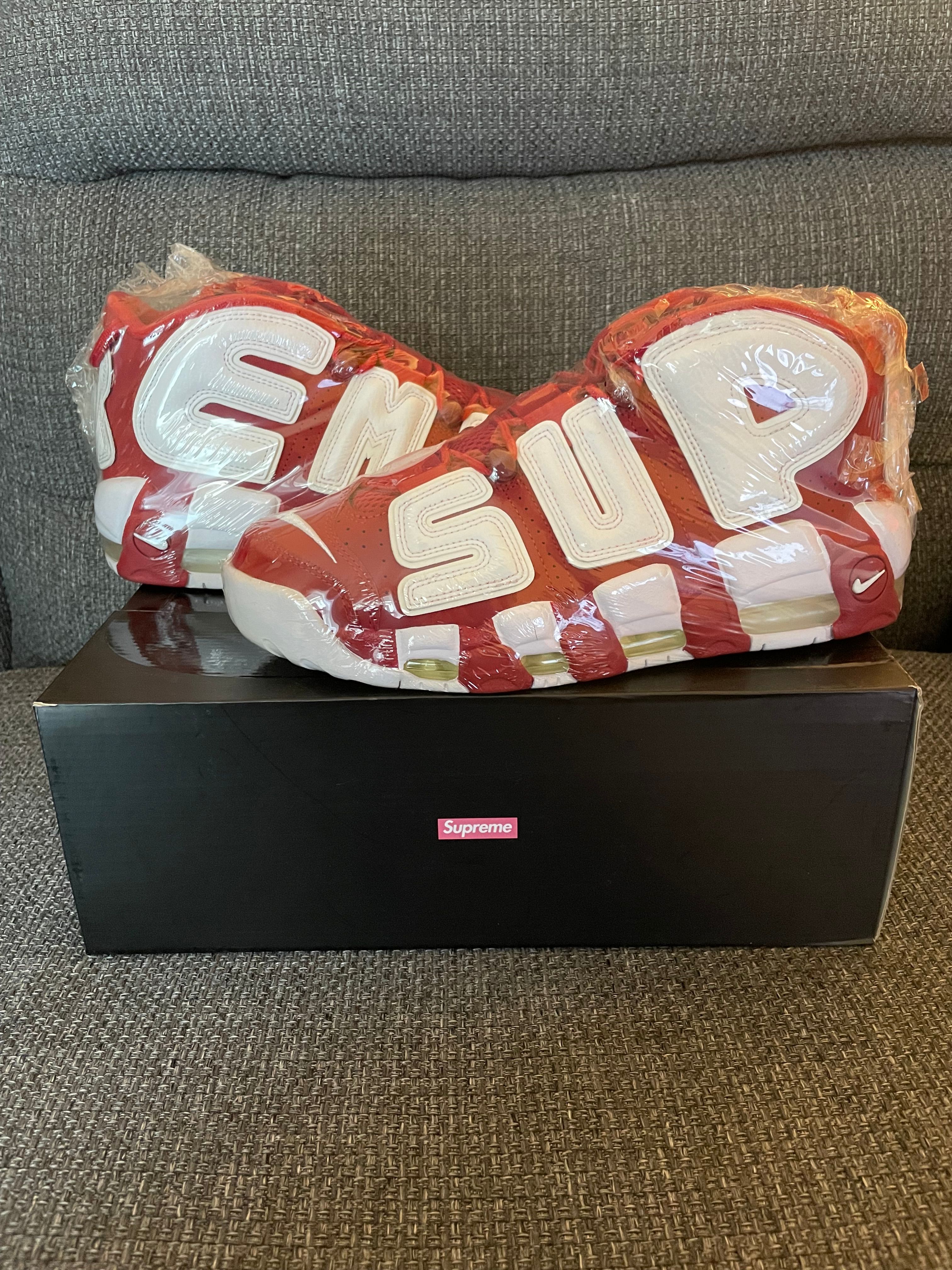 Supreme × Nike Air More Uptempo "White/Red"