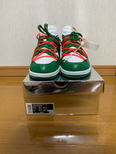 Off-White × Nike Dunk Low "White/Pine Green"