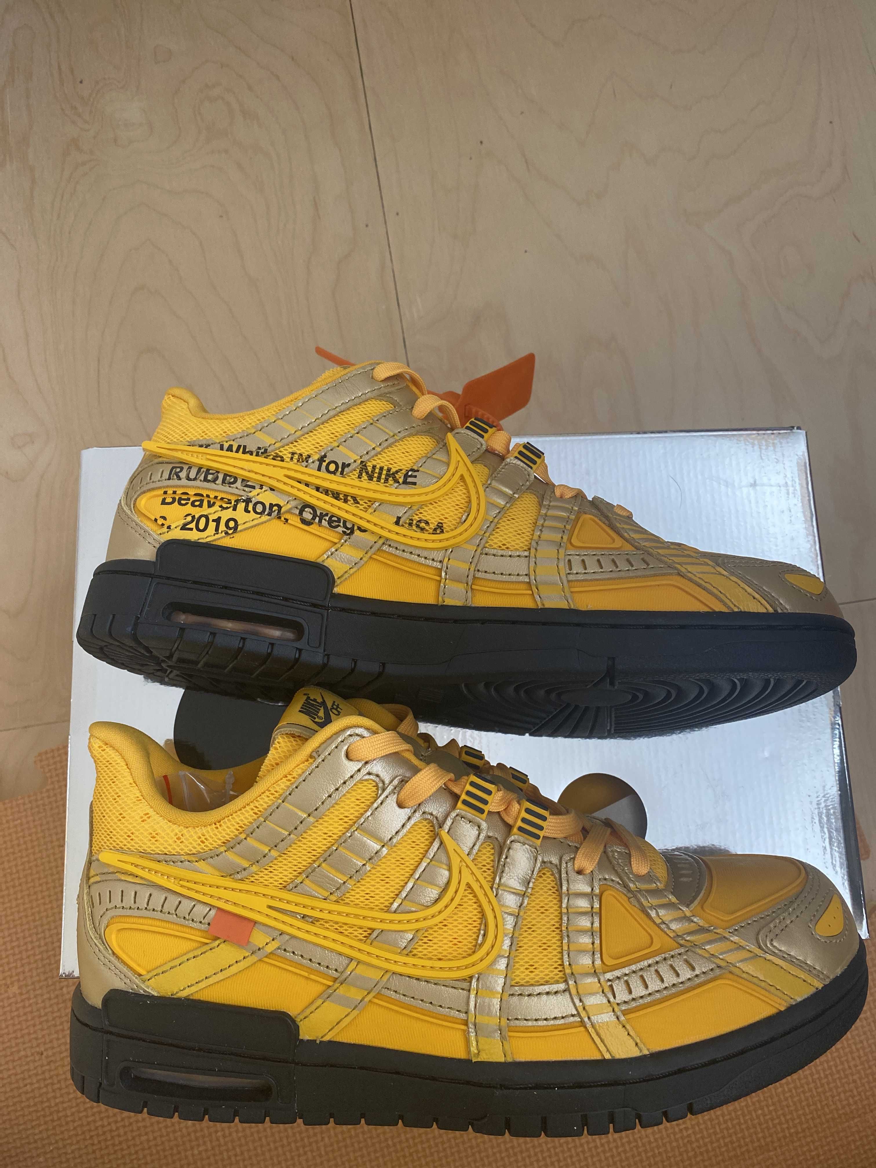 Off-White × Nike Air Rubber Dunk "University Gold"