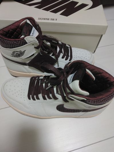 A Ma Maniere × Nike Air Jordan 1 Retro High OG "Sail and Burgundy"