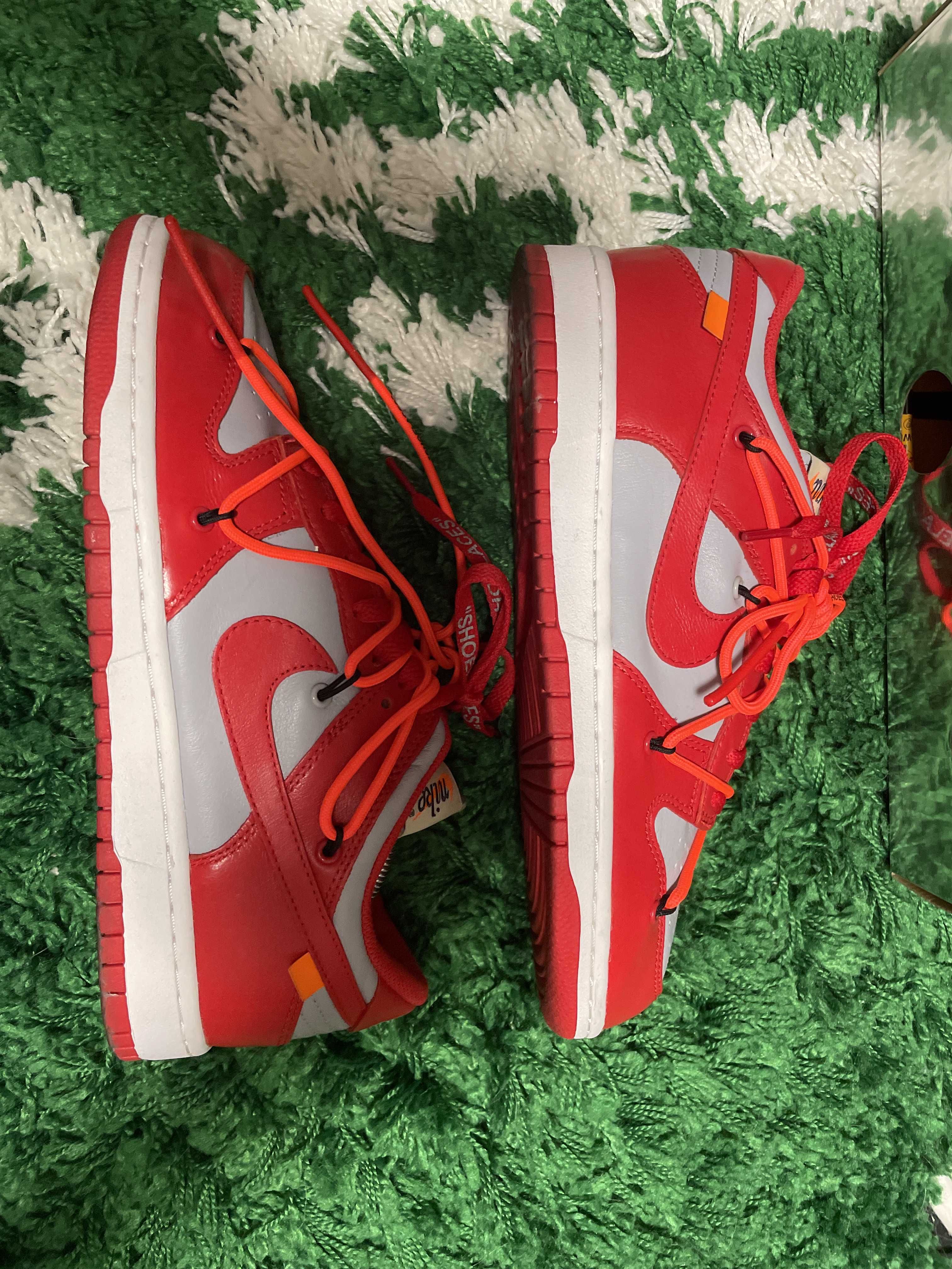 Off-White × Nike Dunk Low "University Red/Wolf Grey"