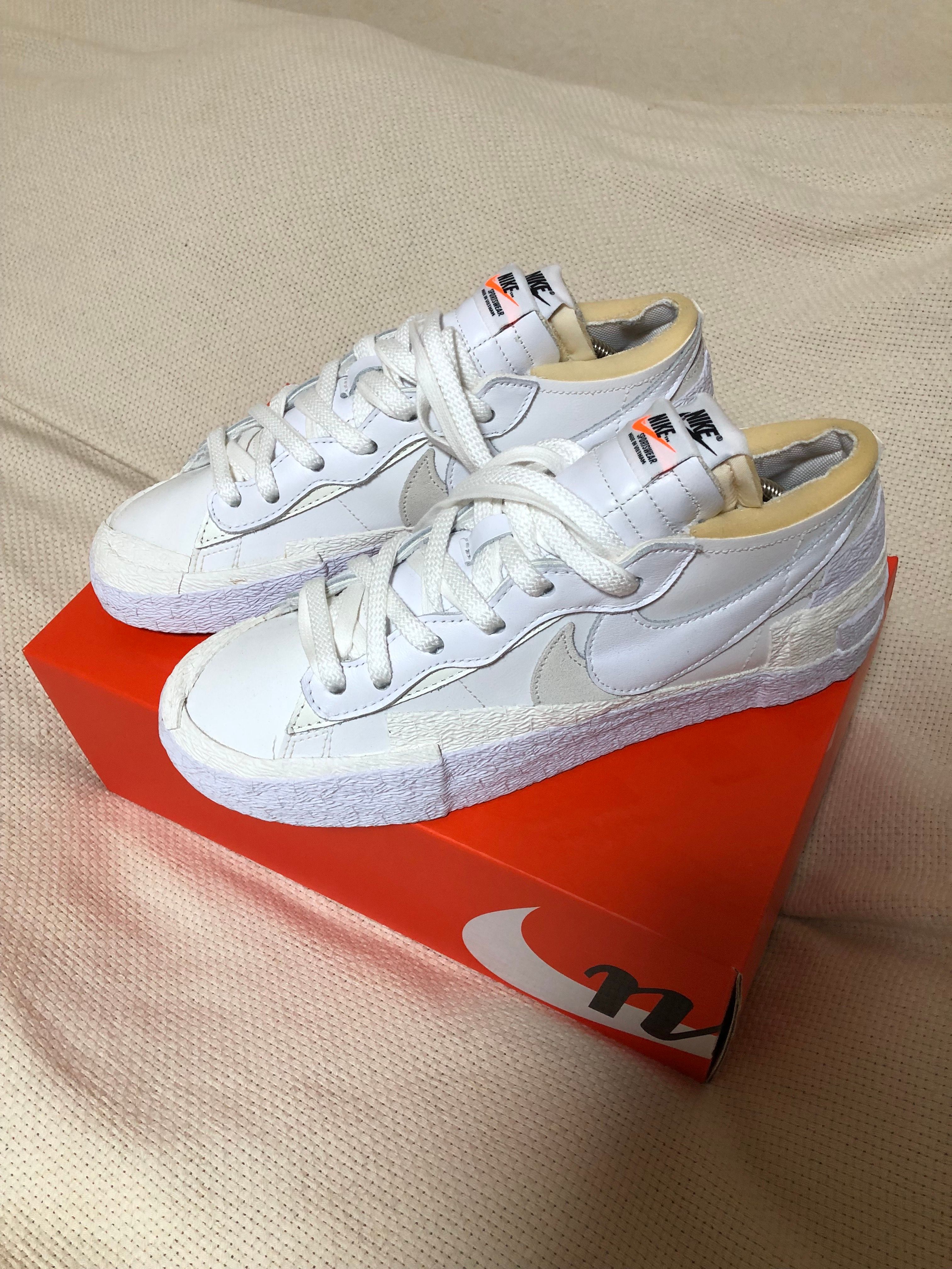 sacai × Nike Blazer Low "White Patent Leather"