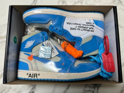 Off-White × Nike Air Jordan 1 High UNC "White/Dark Powder Blue"