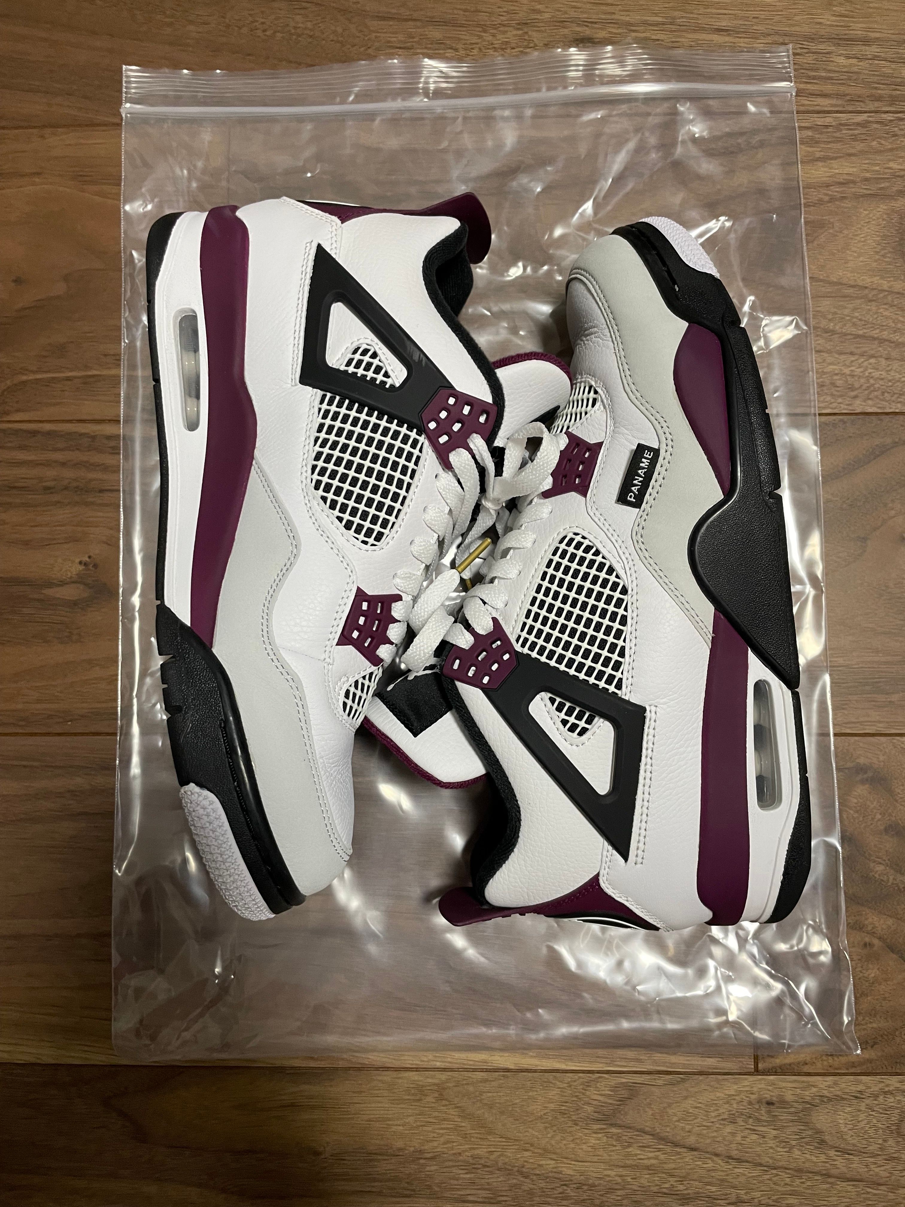 Paris Saint Germain ×Nike Air Jordan 4 Retro "White/Bordeaux/Neutral Gray"