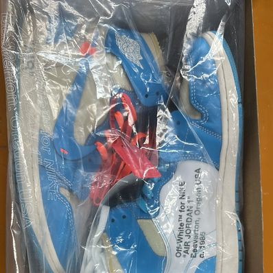 Off-White × Nike Air Jordan 1 High UNC "White/Dark Powder Blue"