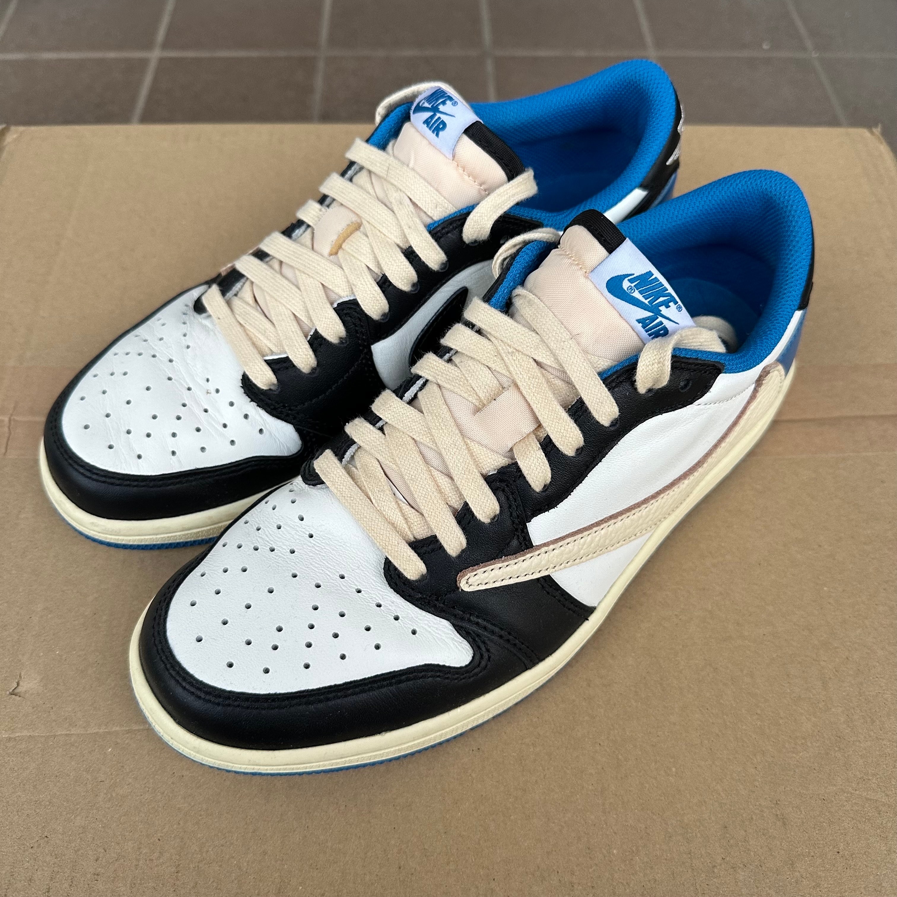 Travis Scott × fragment design × Nike Air Jordan 1 Low OG SP "Military Blue"