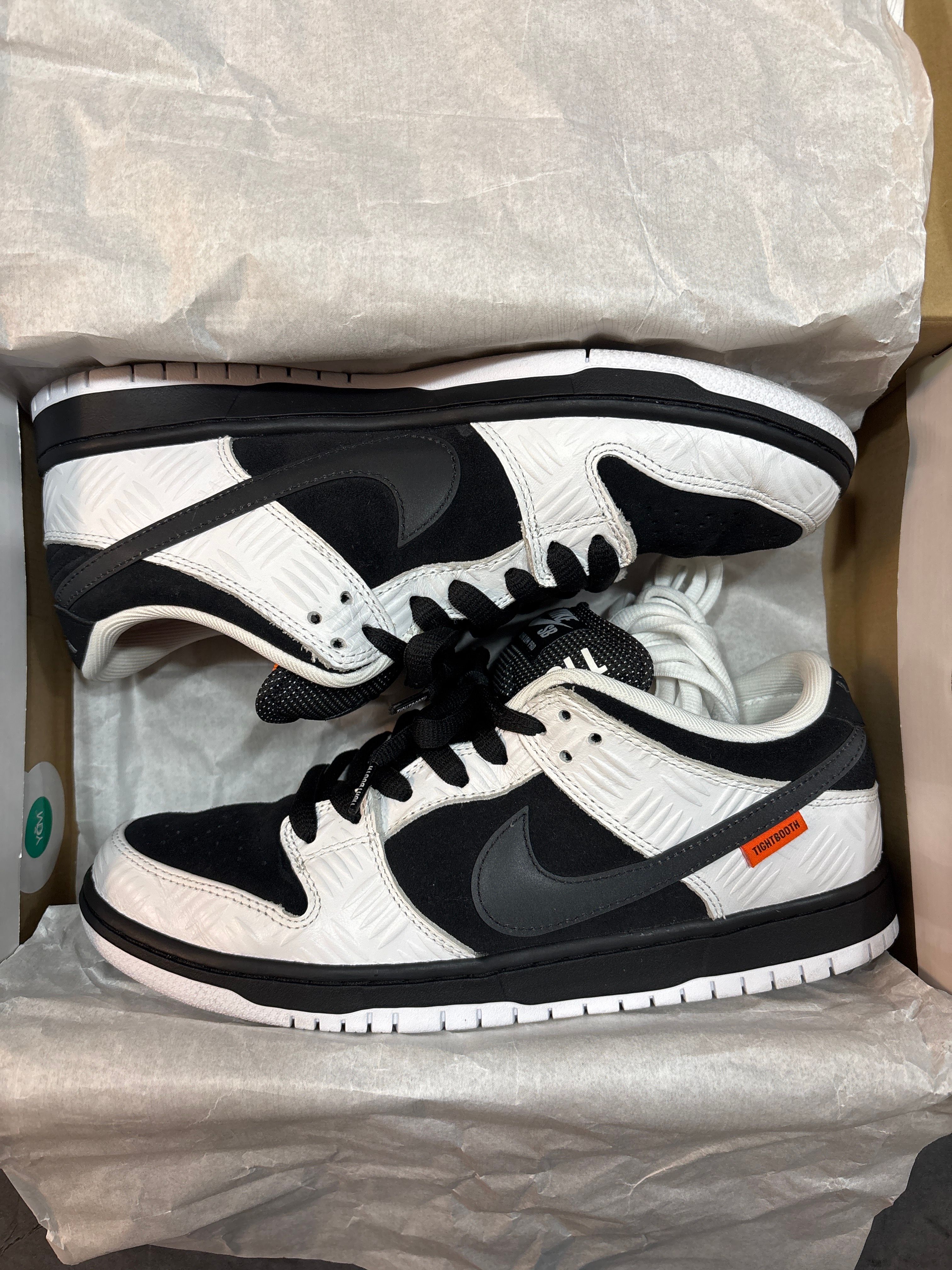 TIGHTBOOTH × Nike SB Dunk Low Pro QS "Black and White"