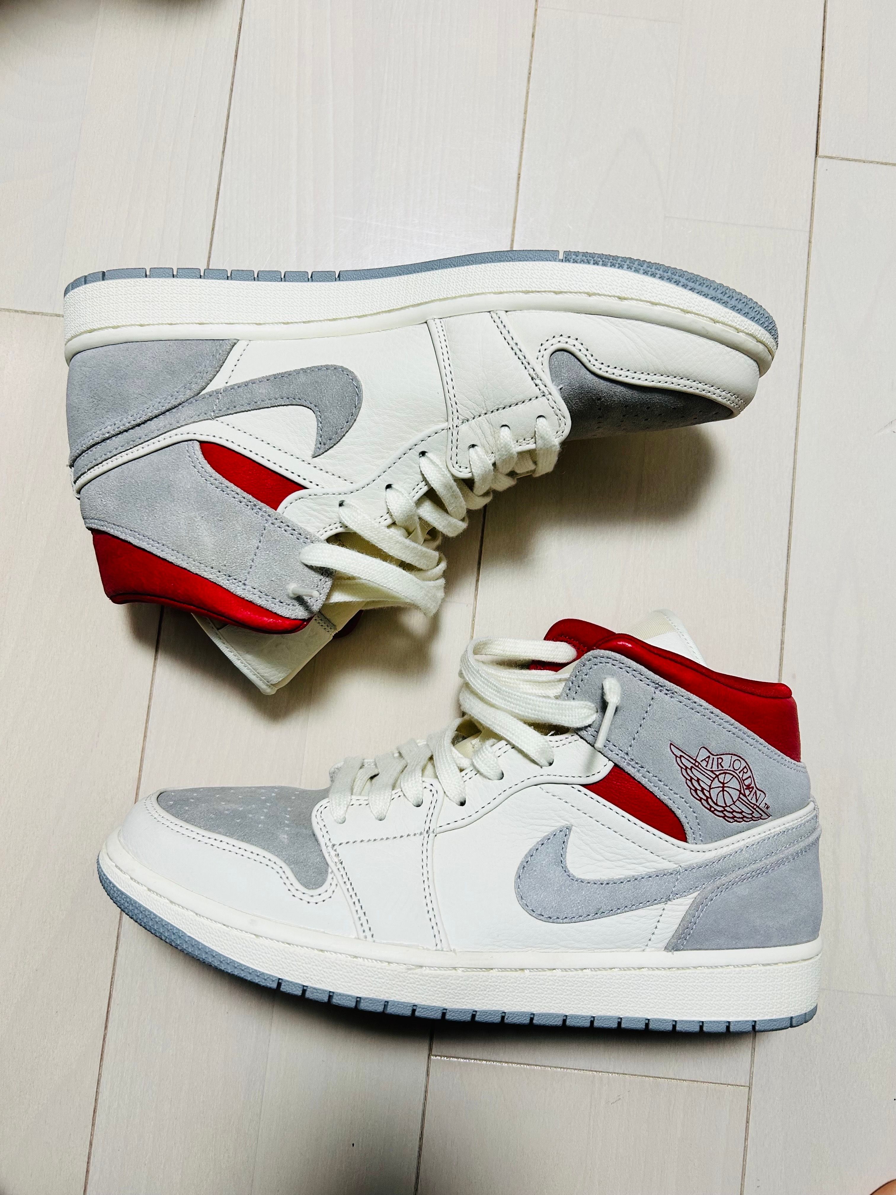 SNS×NIKE AIR JORDAN 1 MID "GREY/RED"