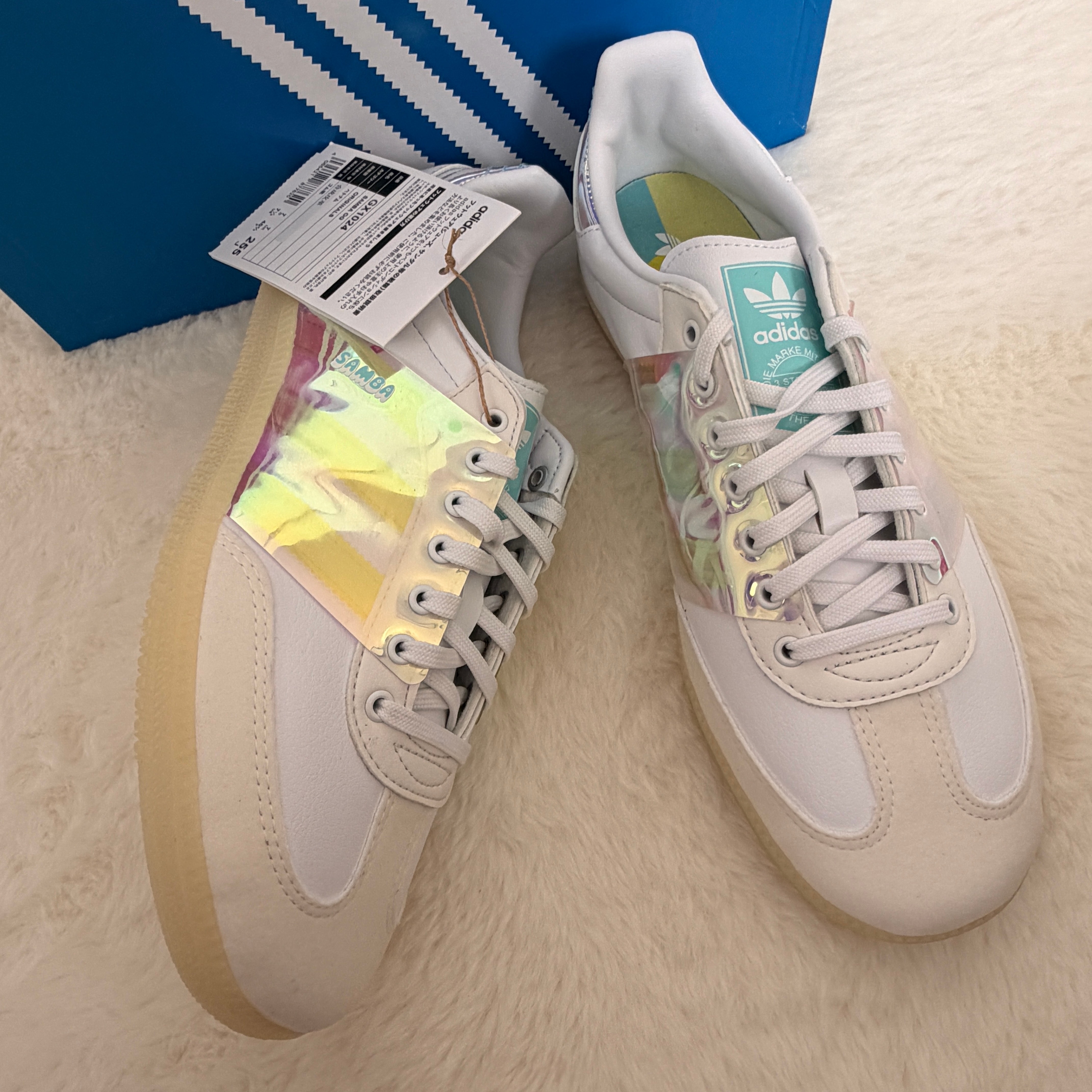 adidas Samba OG "Footwear White/Pulse Aqua"