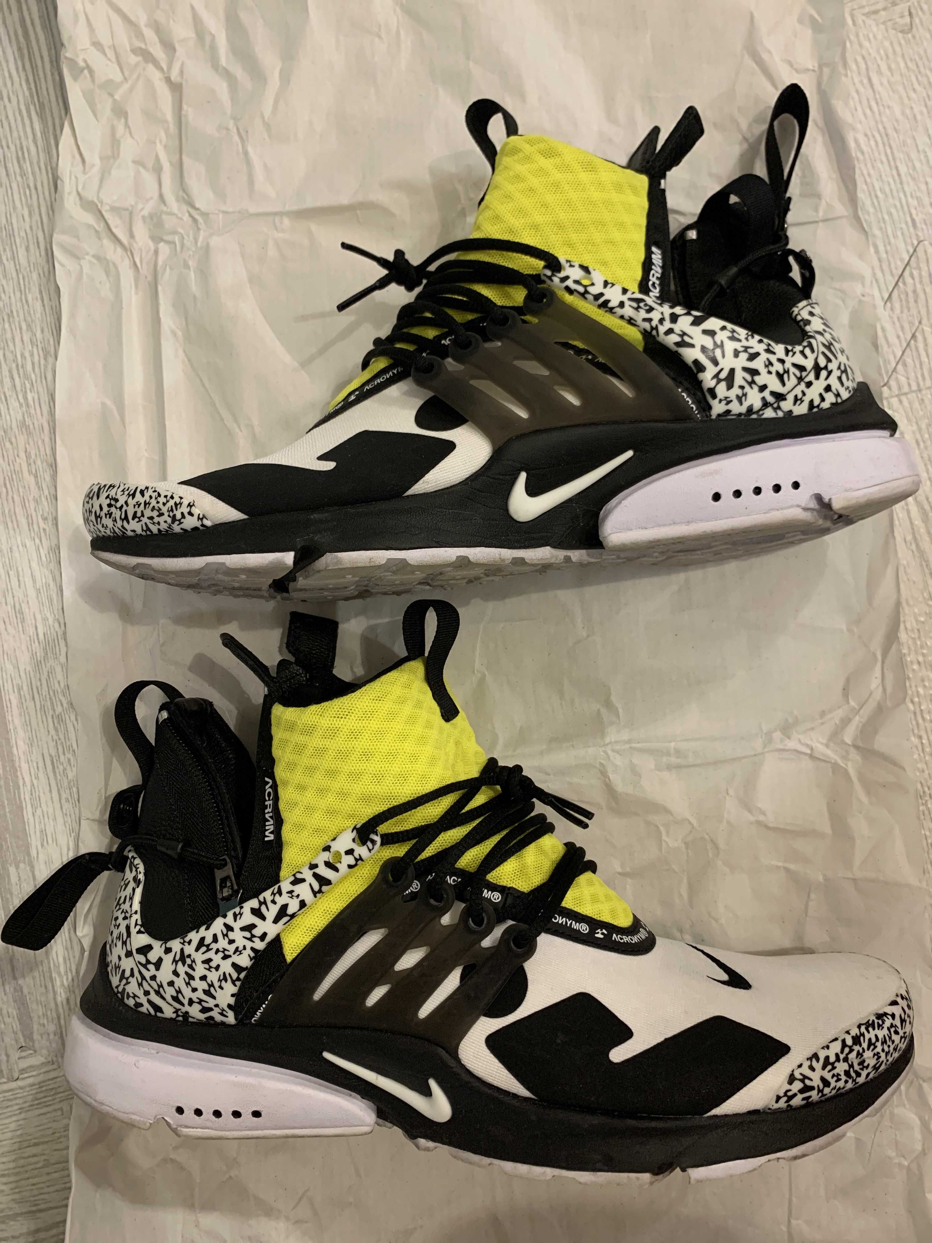 ACRONYM × Nike Air Presto Mid "White/Black/Dynamic Yellow"