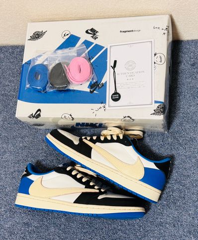 Travis Scott × fragment design × Nike Air Jordan 1 Low OG SP "Military Blue"
