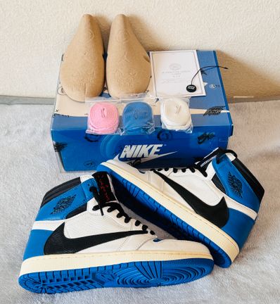 Travis Scott × fragment design × Nike Air Jordan 1 Retro High OG SP "Military Blue"