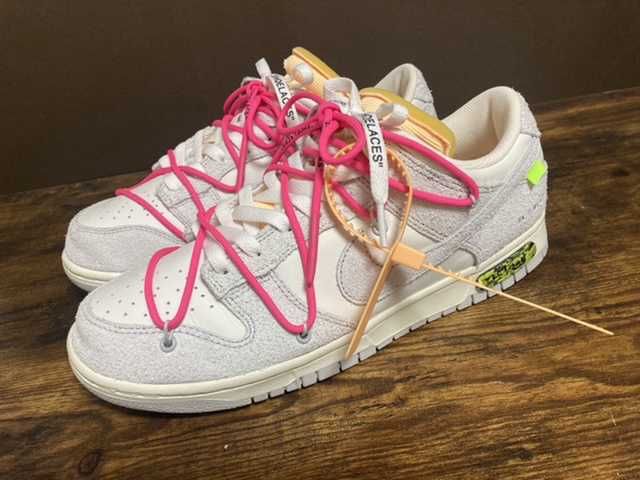 Off-White × Nike Dunk Low "Sail/Neutral Gray/Hyper Pink"
