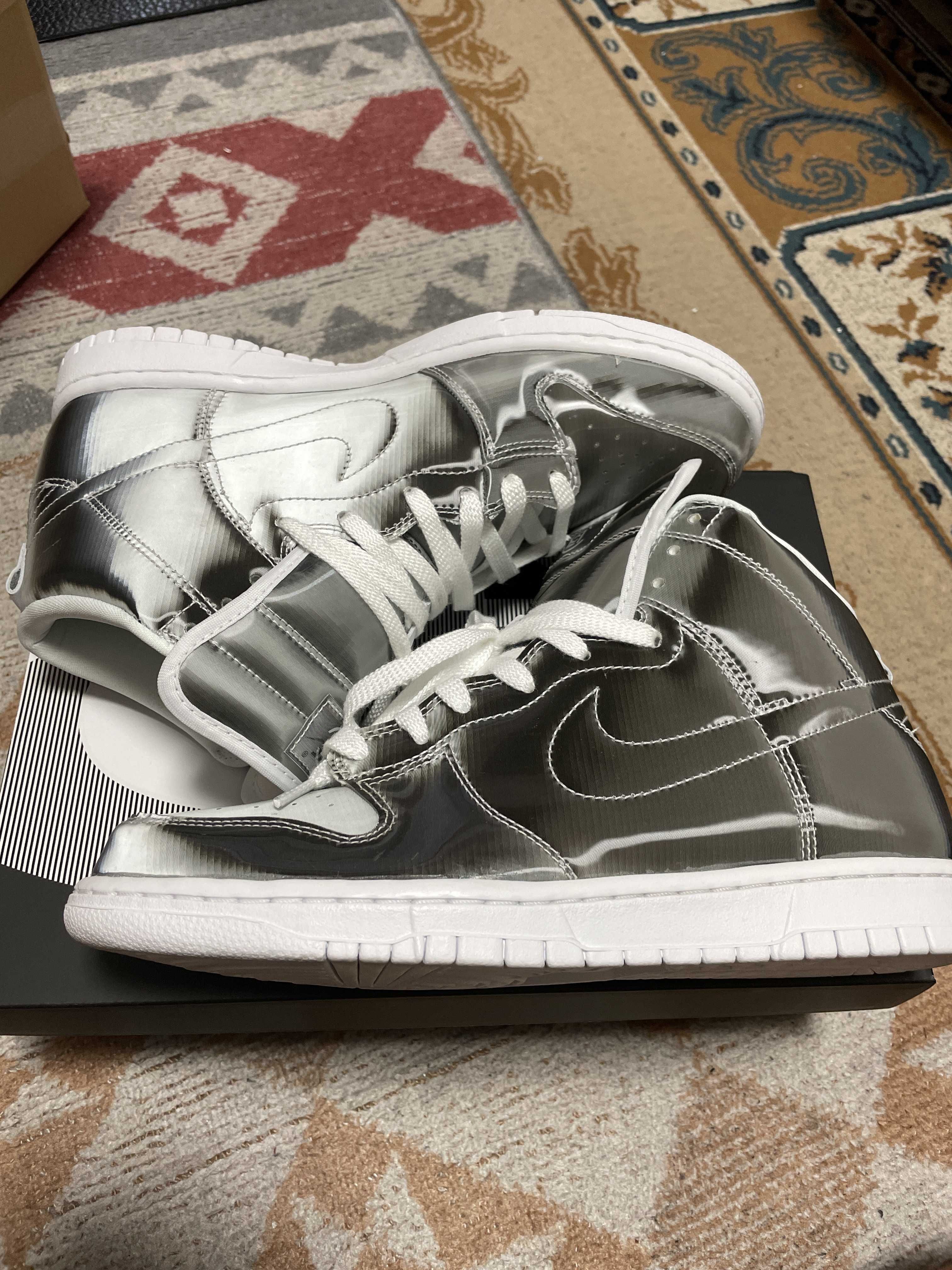 CLOT × Nike Dunk High "Silver/Flux"