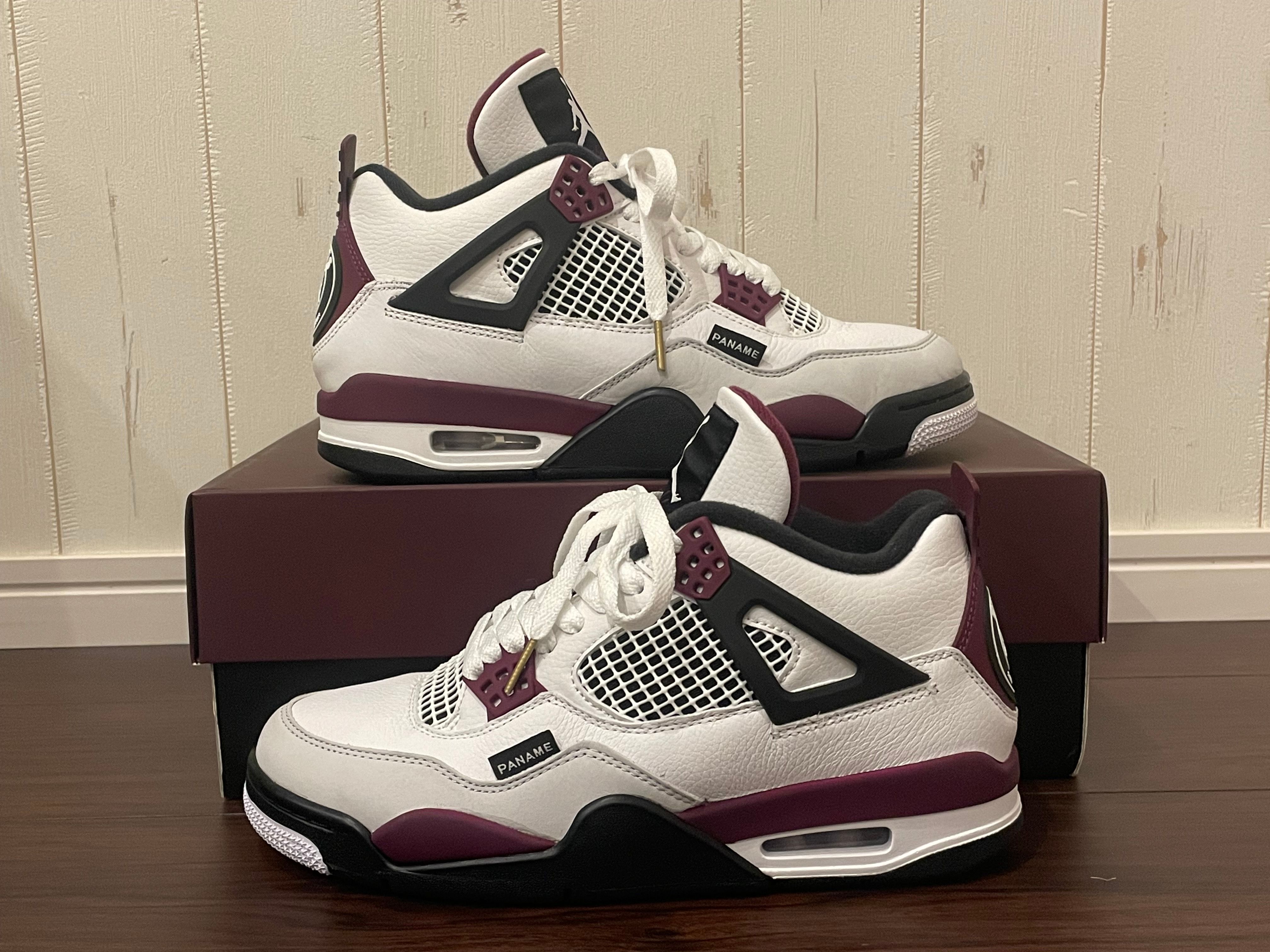 Paris Saint Germain ×Nike Air Jordan 4 Retro "White/Bordeaux/Neutral Gray"