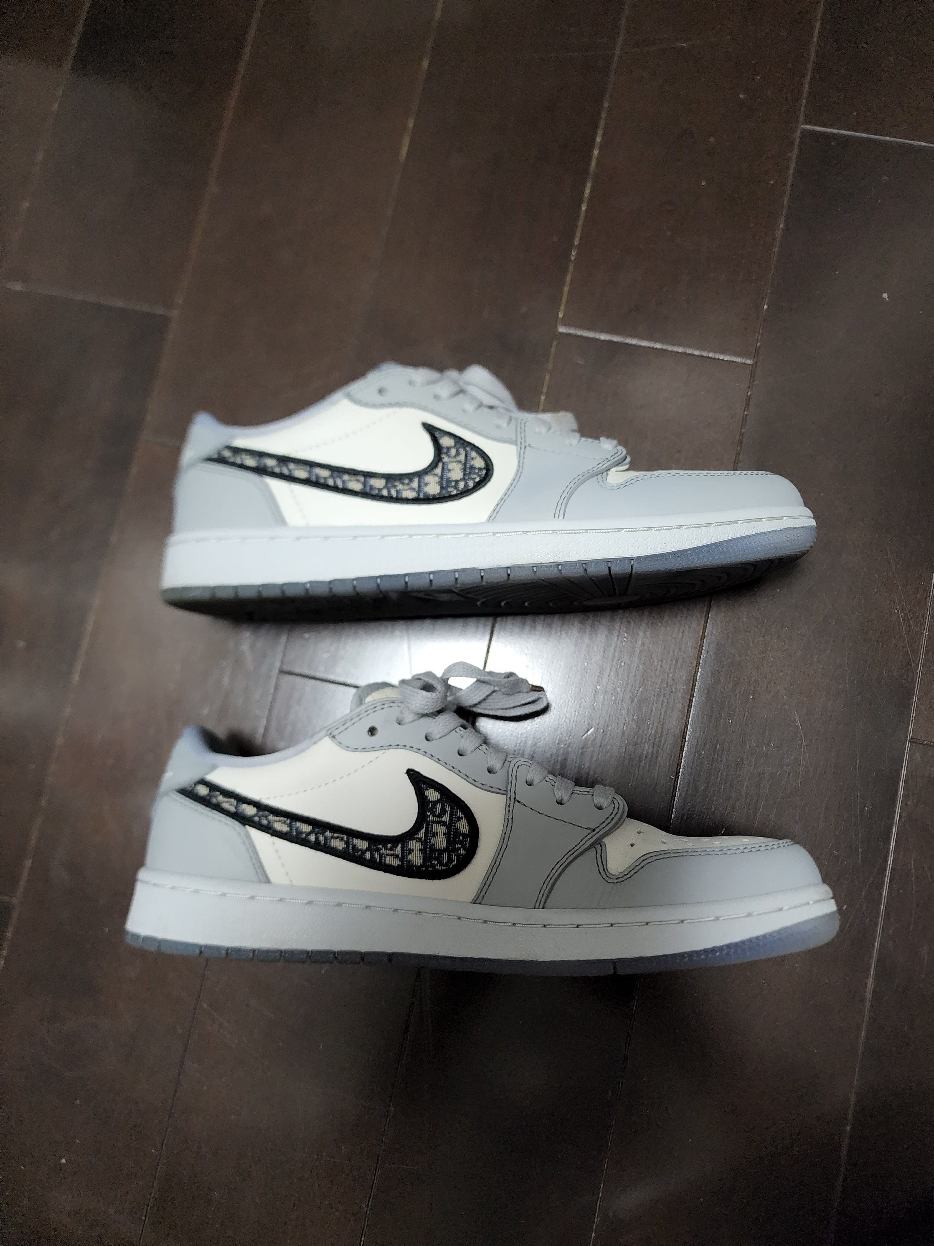Dior × Nike Air Jordan 1 Low OG "Wolf Grey/Black-Sail-White"