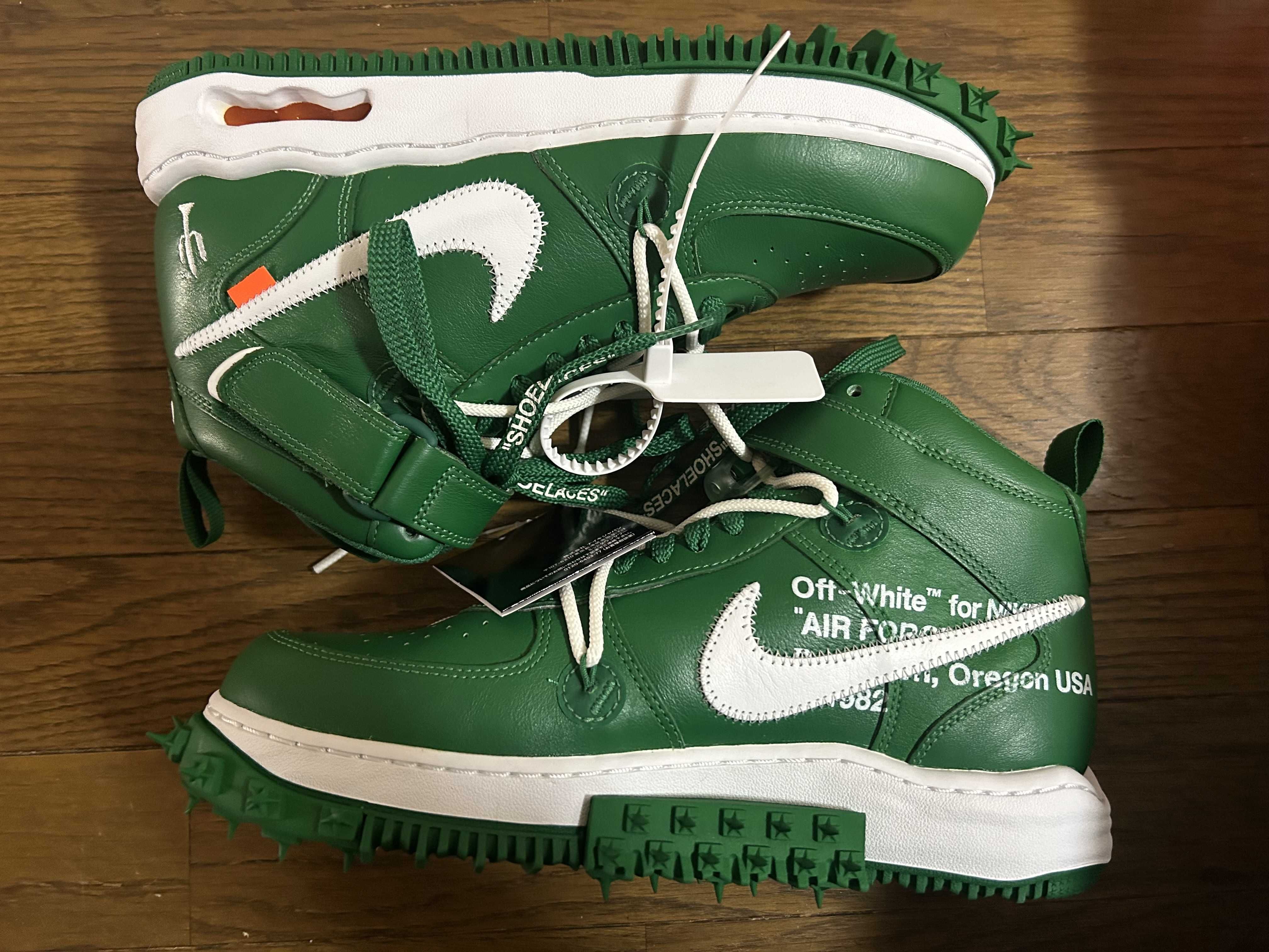 Off-White × Nike Air Force 1 Mid SP LTHR "Pine Green"