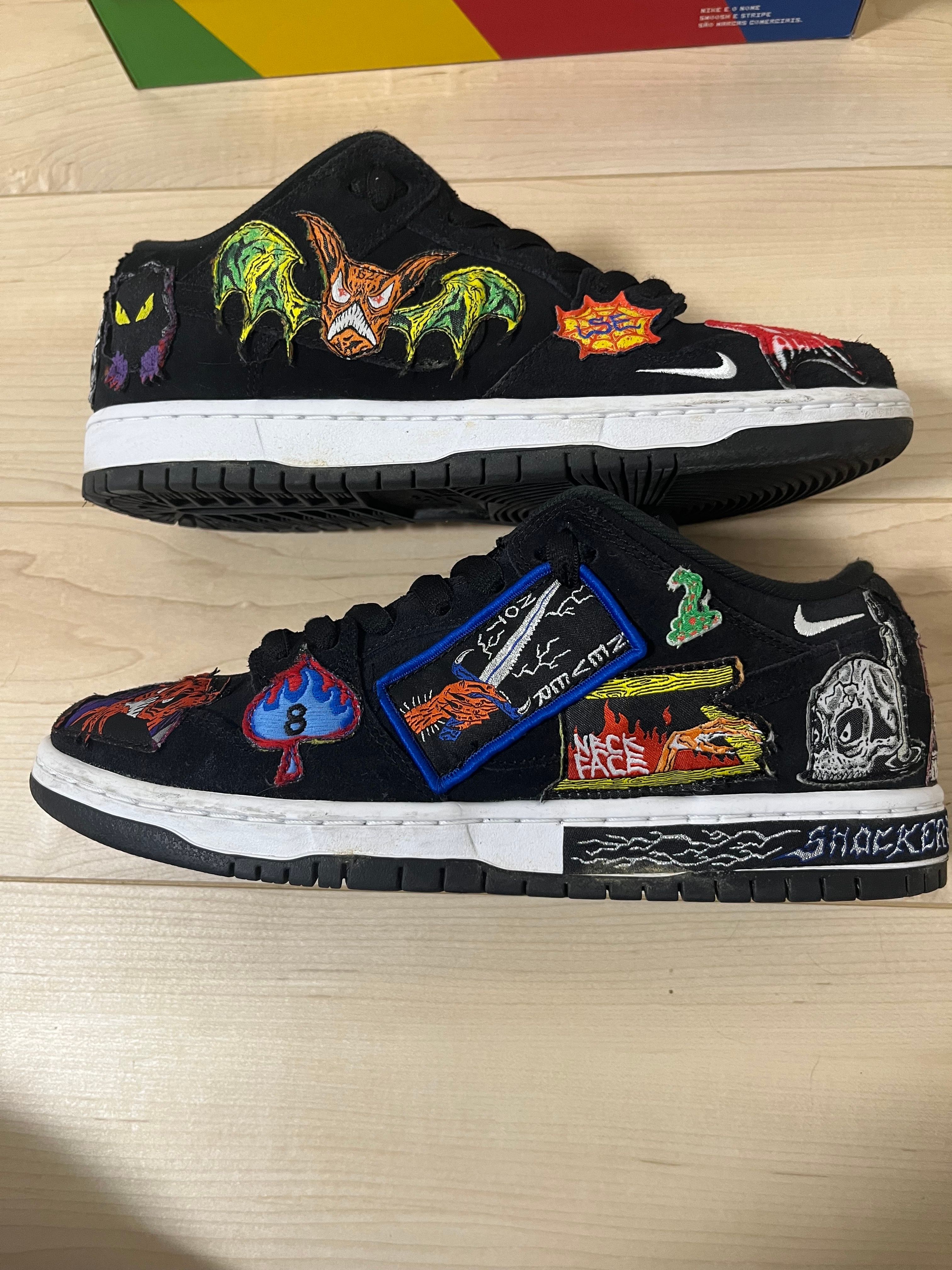 Neck face × Nike SB Dunk Low "Black/White/Multi Color"
