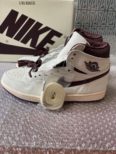 A Ma Maniere × Nike Air Jordan 1 Retro High OG "Sail and Burgundy"