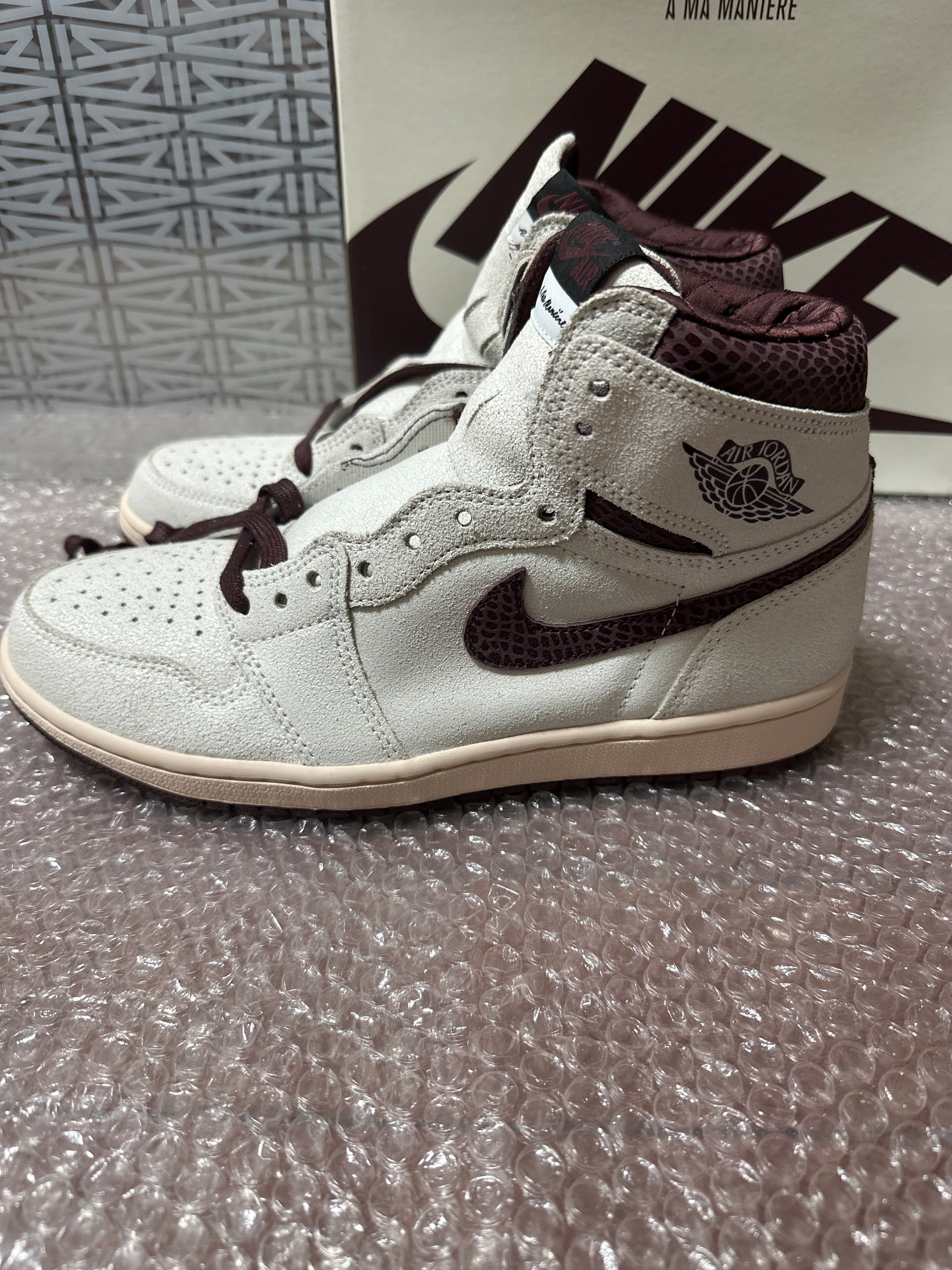 A Ma Maniere × Nike Air Jordan 1 Retro High OG "Sail and Burgundy"