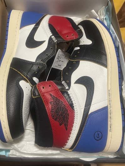 fragment design × UNION × Nike Air Jordan 1 High OG "Black/Varsity Red"