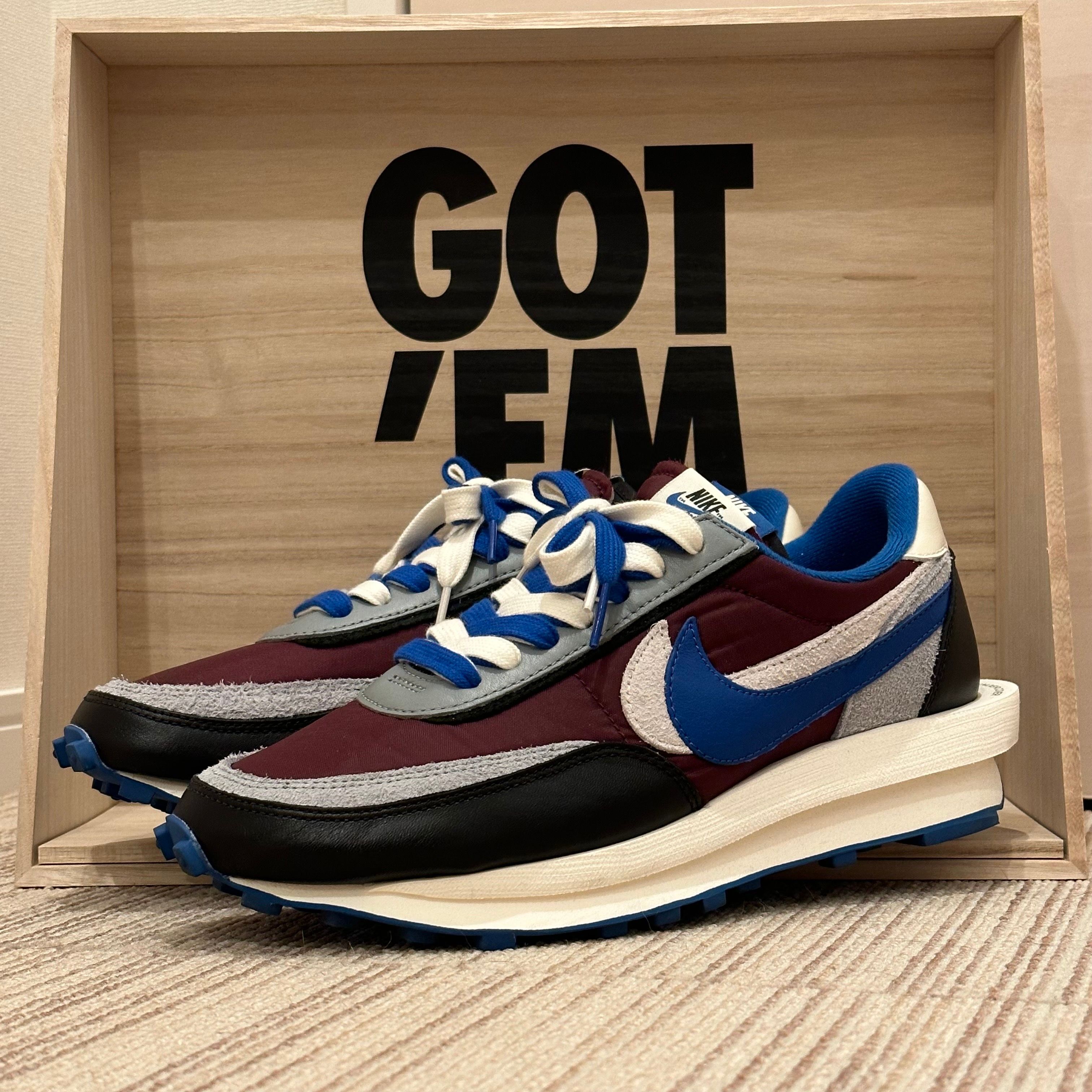 UNDERCOVER × sacai × Nike LD Waffle "Night Maroon/Pale Ivory-Ground Grey-Team Royal"