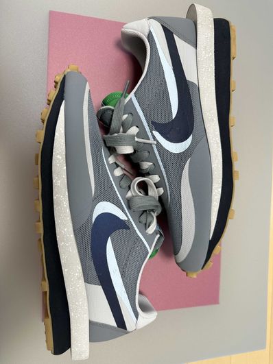 CLOT × Sacai × Nike LD Waffle "Grey Obsidian/Cool Grey"