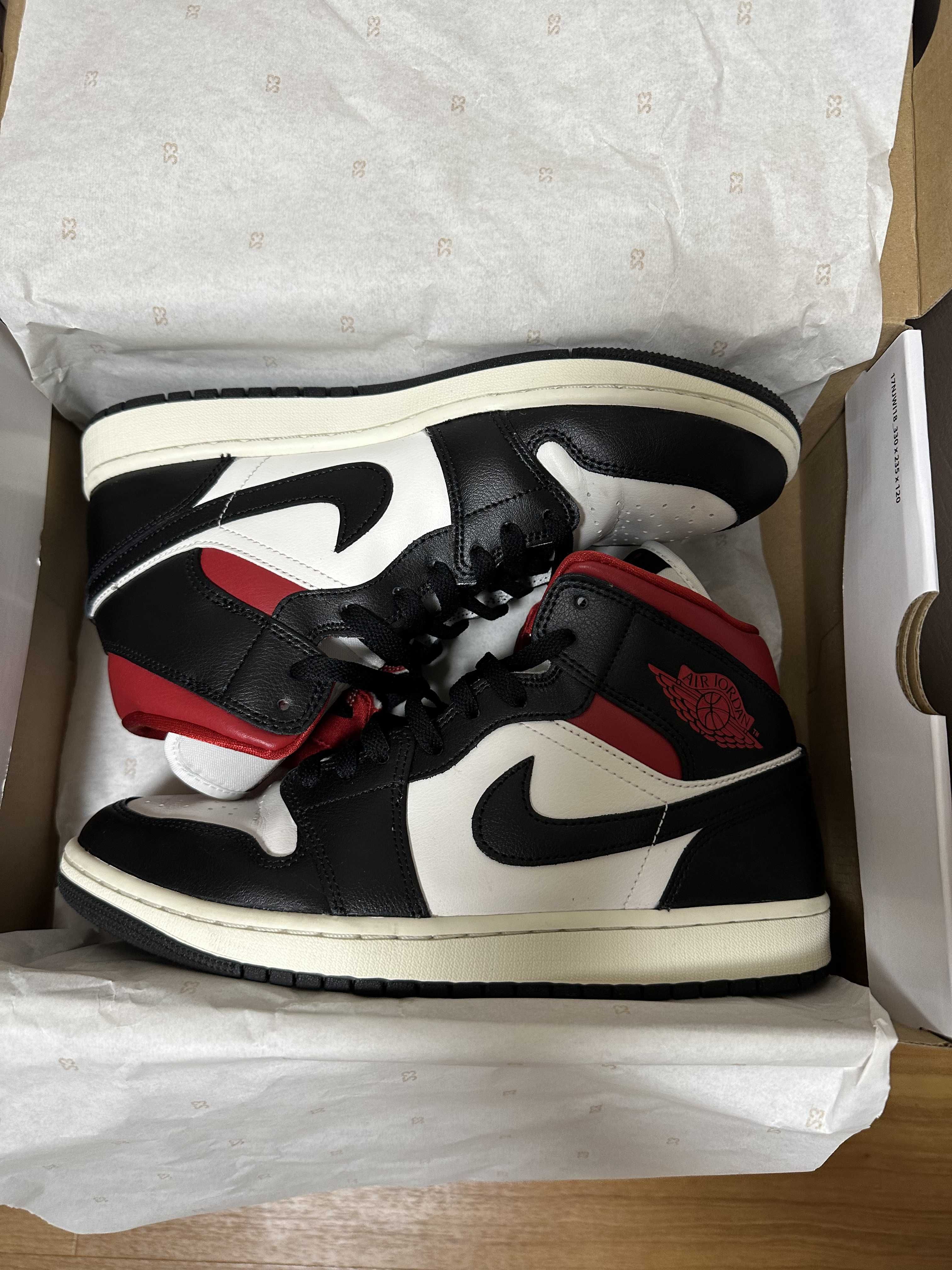 Nike Women's Air Jordan 1 Mid "Black/Gym Red"
