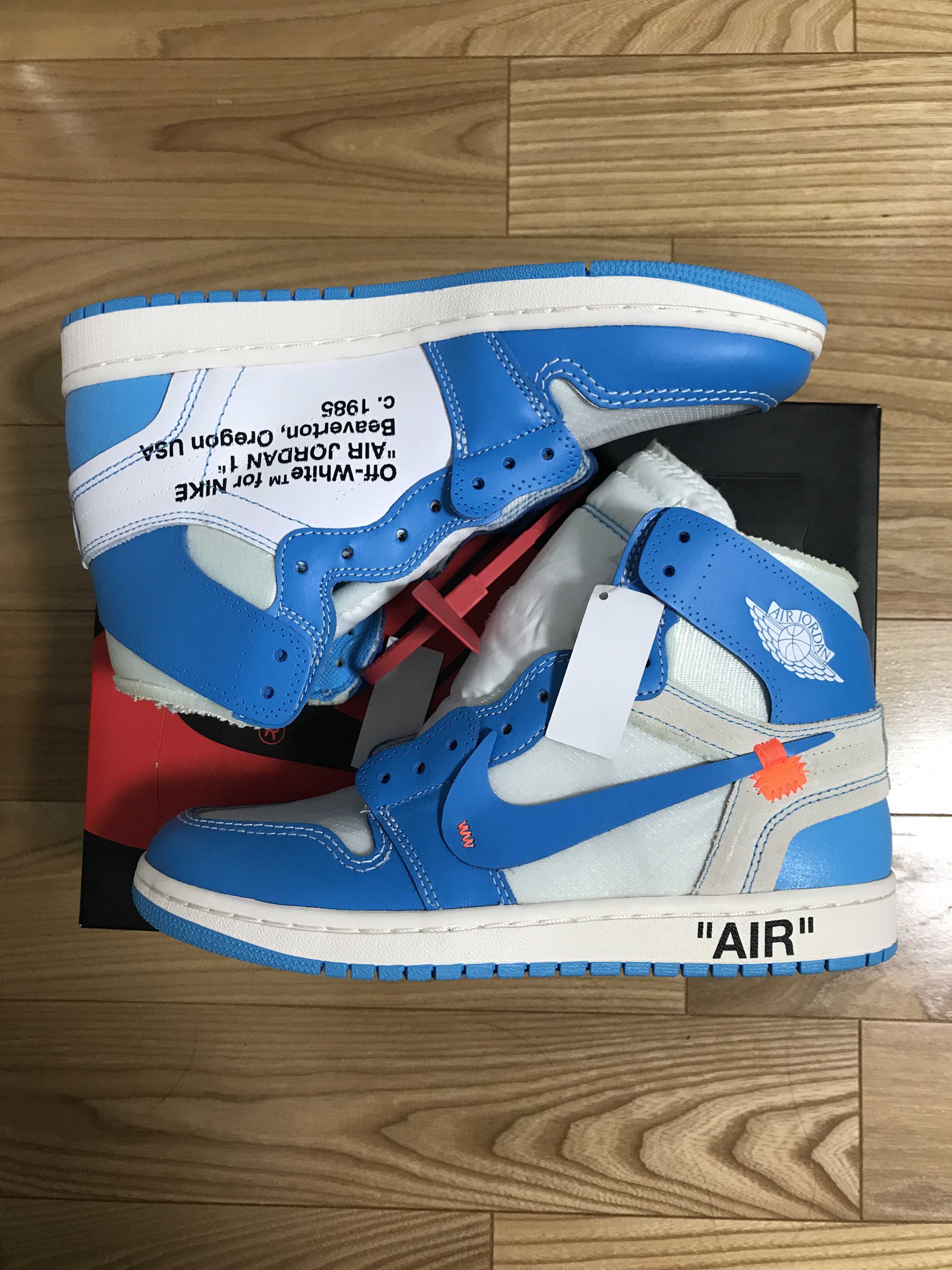 Off-White × Nike Air Jordan 1 High UNC "White/Dark Powder Blue"