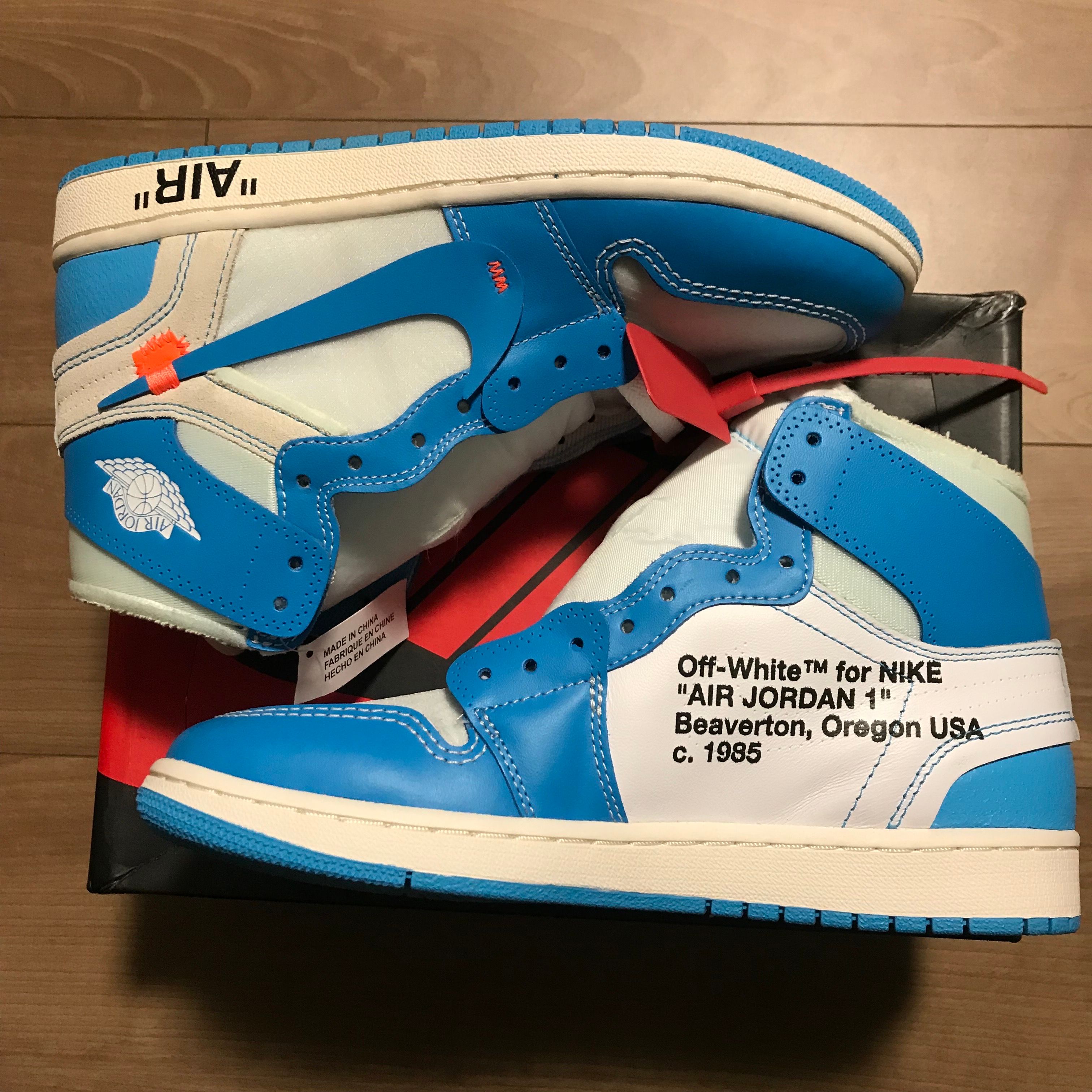 Off-White × Nike Air Jordan 1 High UNC "White/Dark Powder Blue"