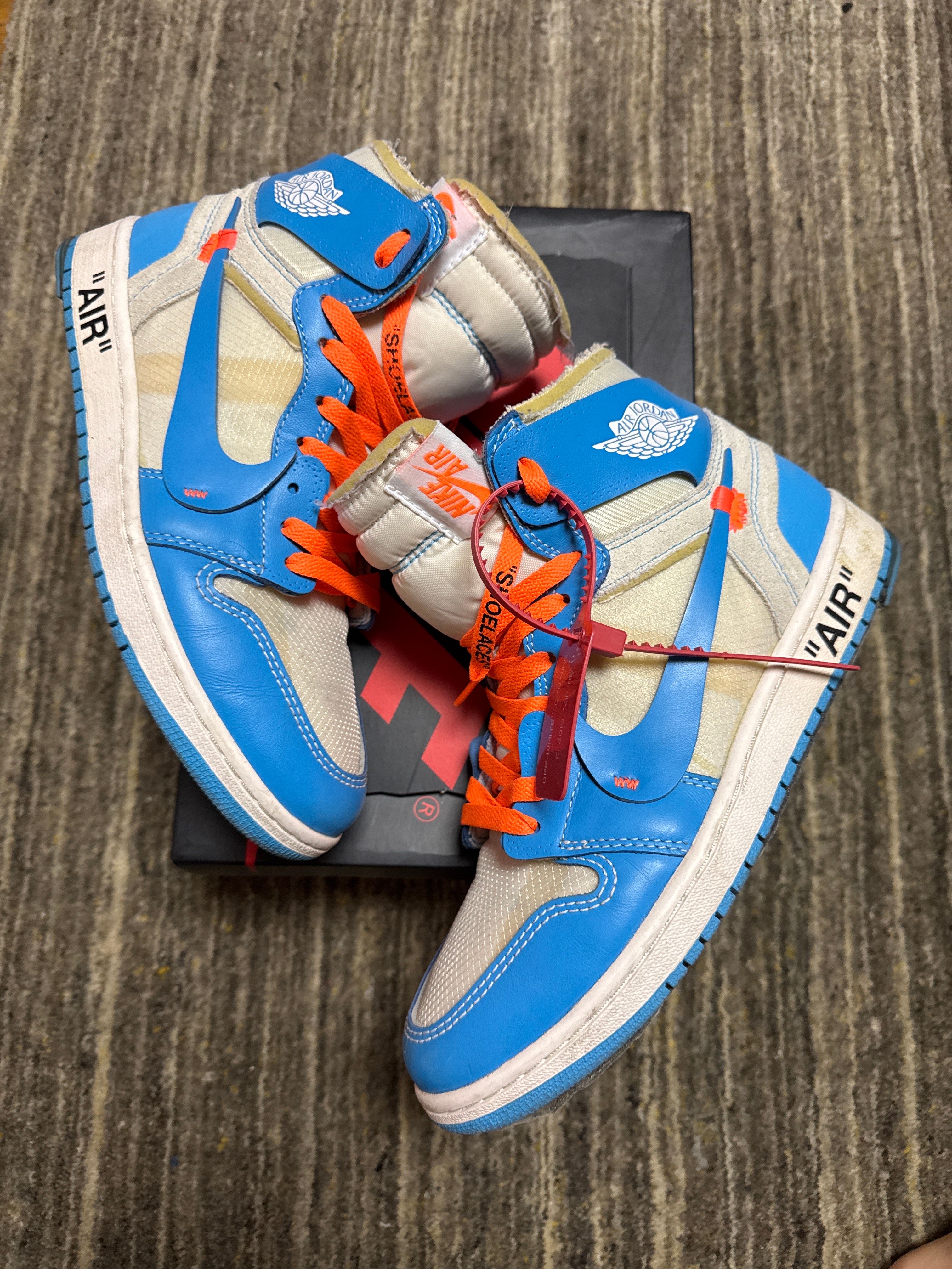 Off-White × Nike Air Jordan 1 High UNC "White/Dark Powder Blue"
