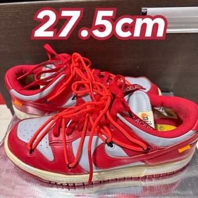 Off-White × Nike Dunk Low "University Red/Wolf Grey"